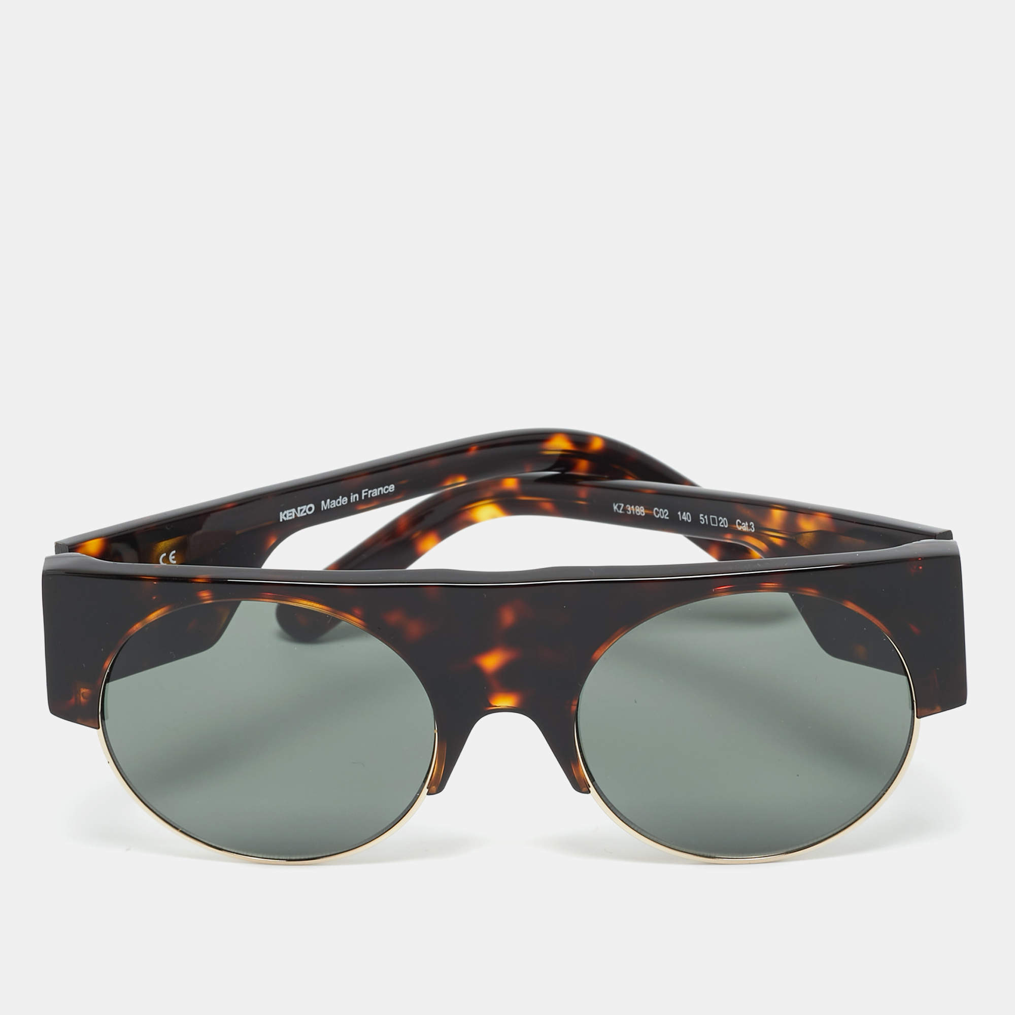 Kenzo Tortoise Brown/Black KZ 3188 Frame Round Sunglasses