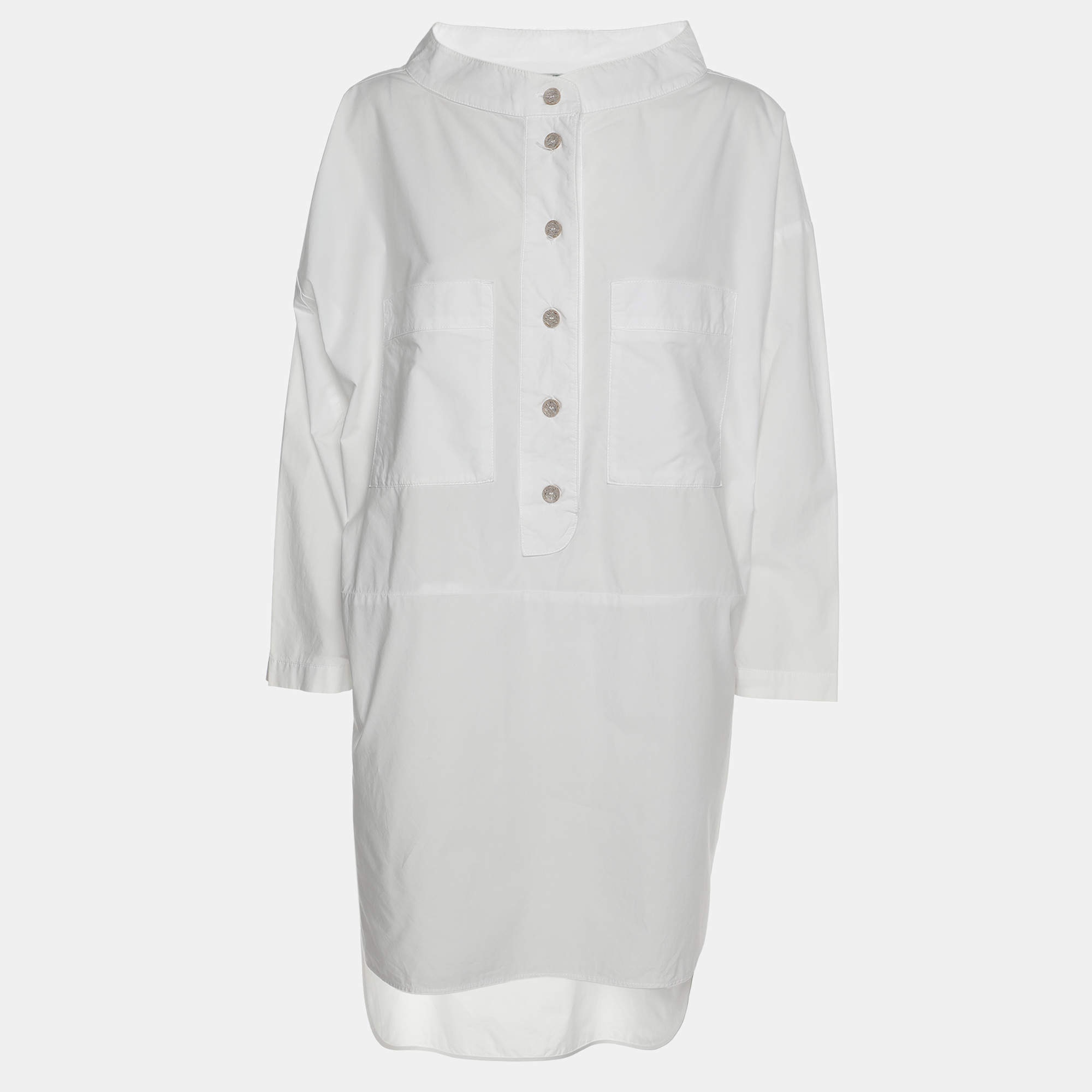 Pre Owned Kenzo White Cotton Long Sleeve Shirt M