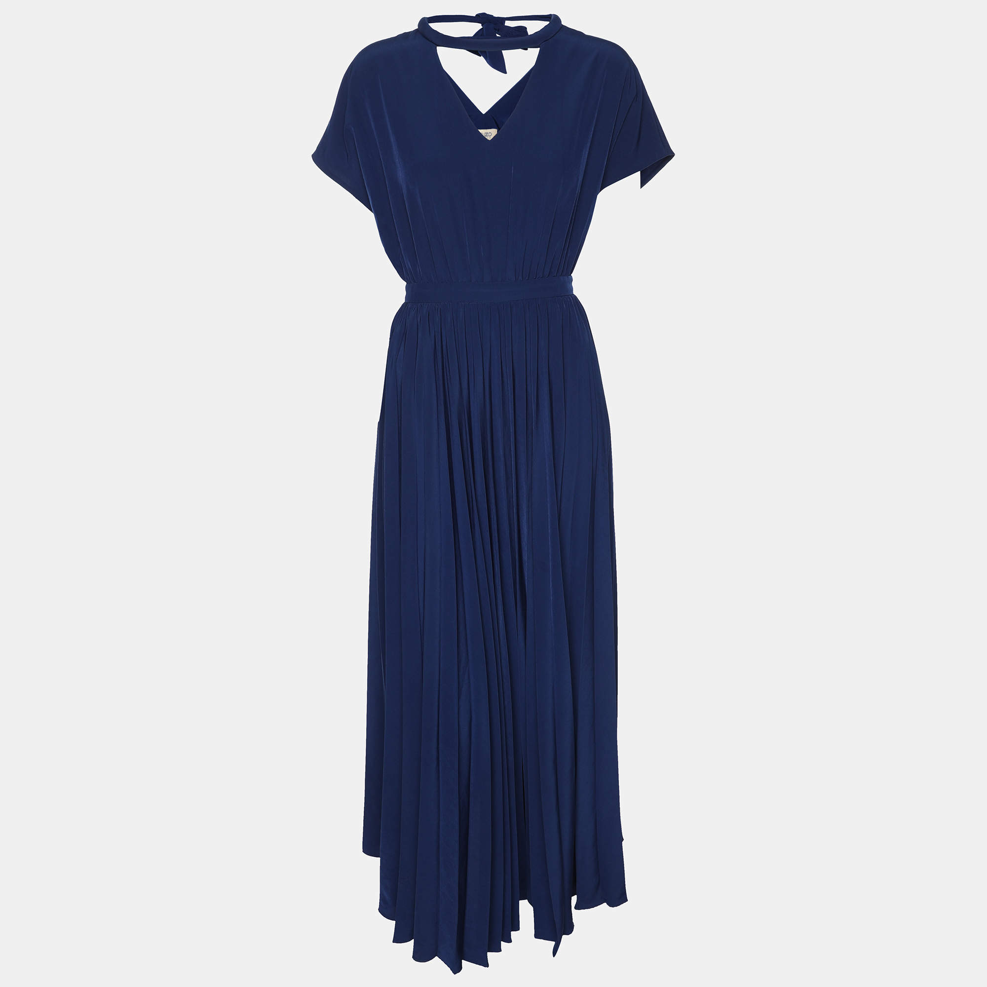 Kenzo Navy Blue Crepe Dress M