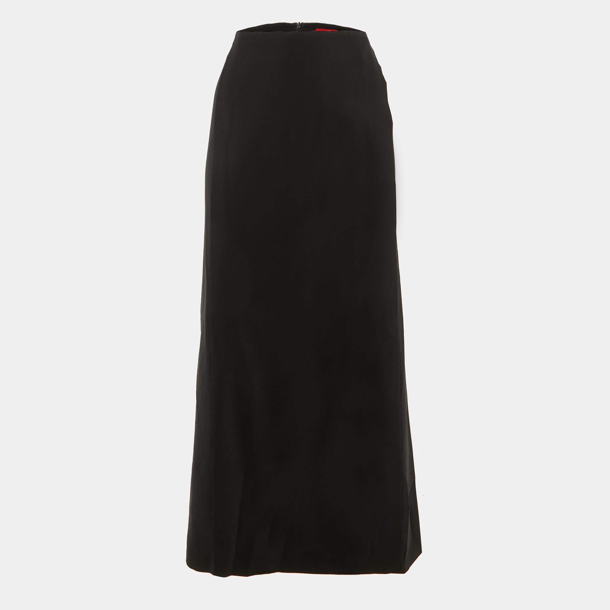 Pre Owned Kenzo Black Crepe Maxi Skirt L