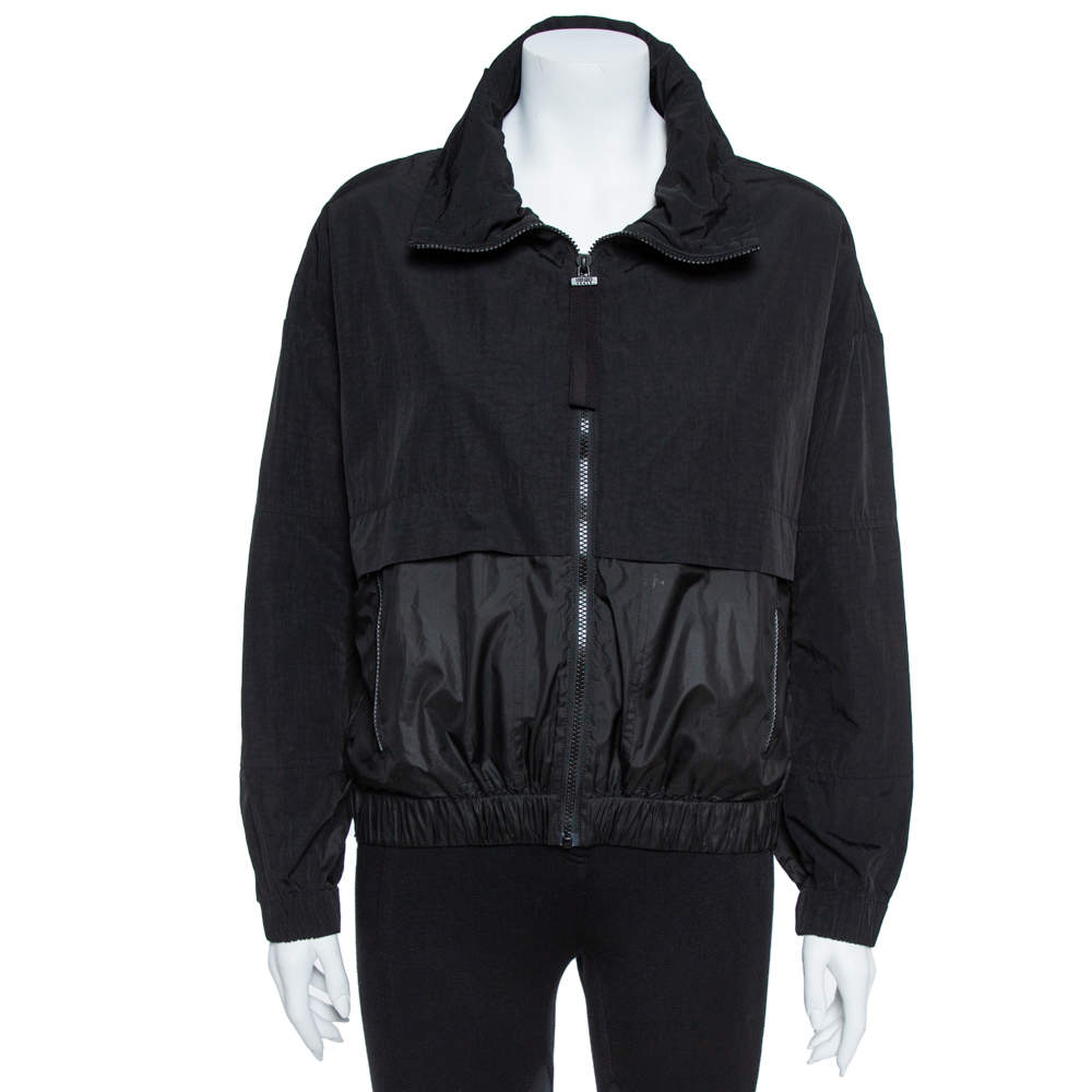مملوكة مسبقًا Kenzo Black Nylon Metallic Logo Windbreaker Jacket S