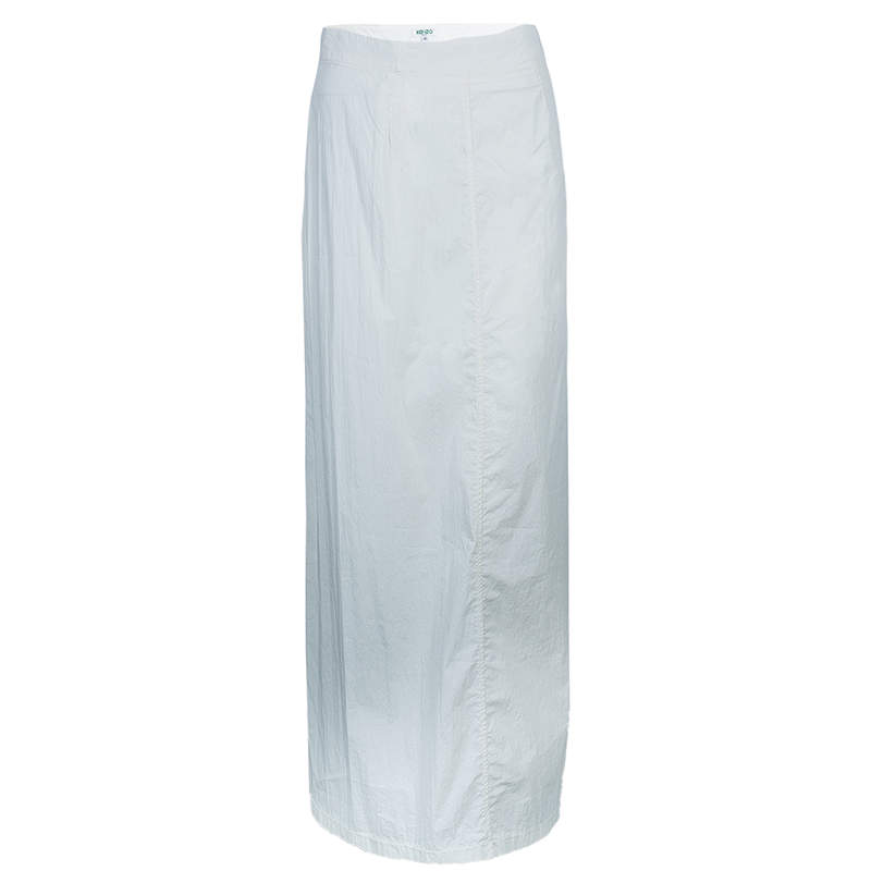 Kenzo Cream Cotton A-Line Maxi Skirt M