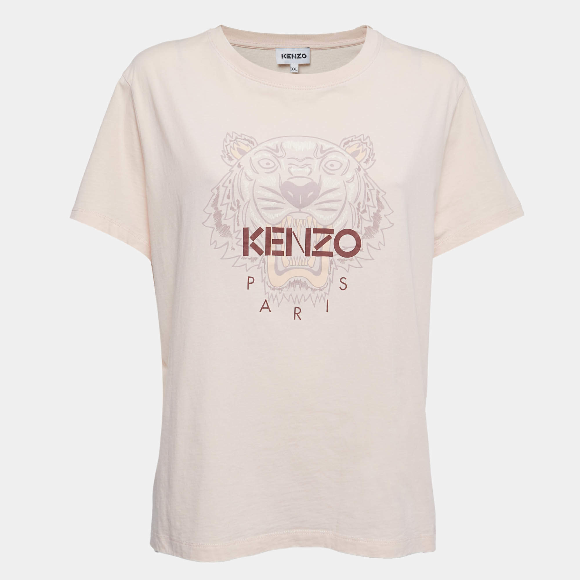 tøjlerne stemning Indlejre Kenzo Light Pink Cotton Tiger Print T-Shirt 2XL Kenzo | TLC