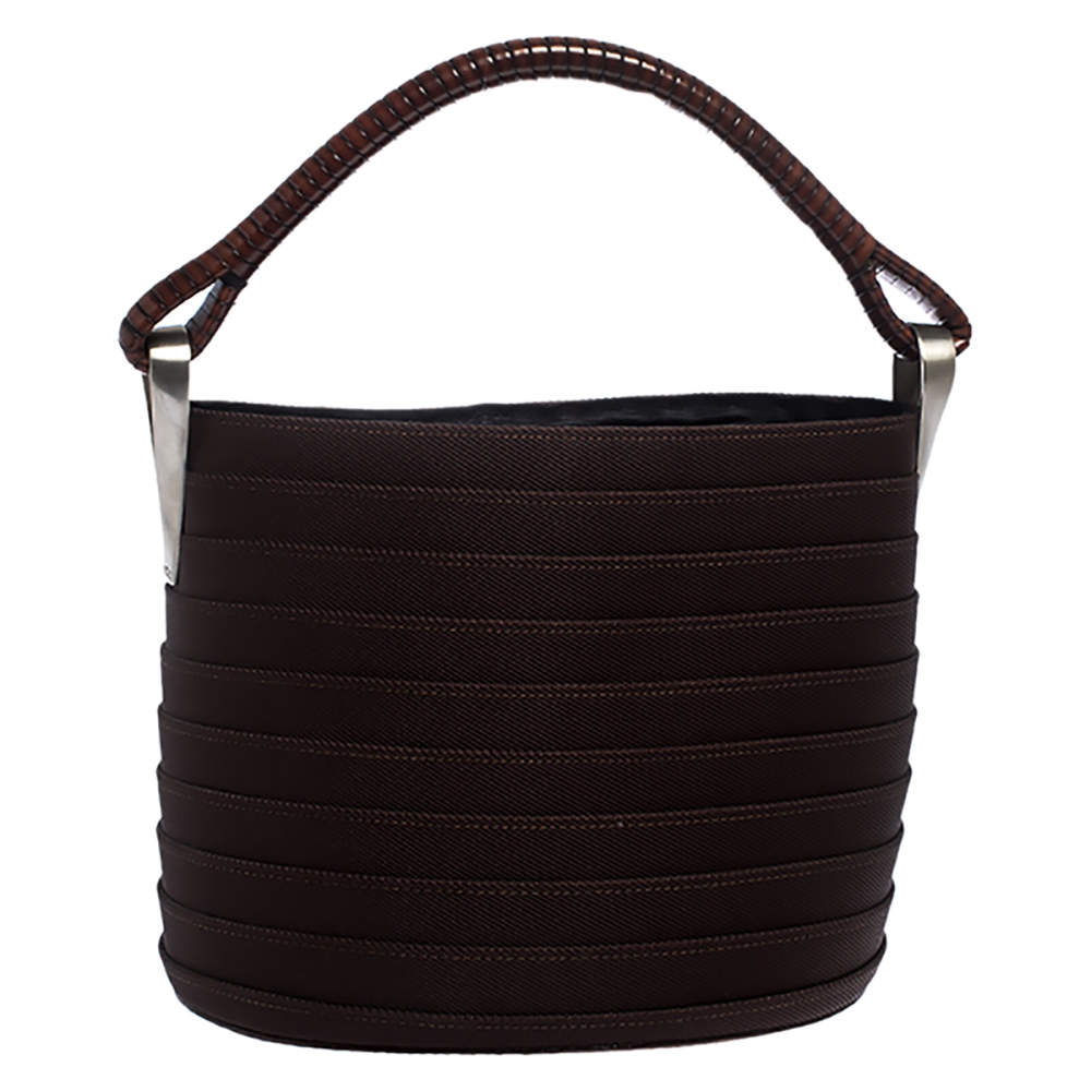 Kenzo Brown Fabric Bucket Bag
