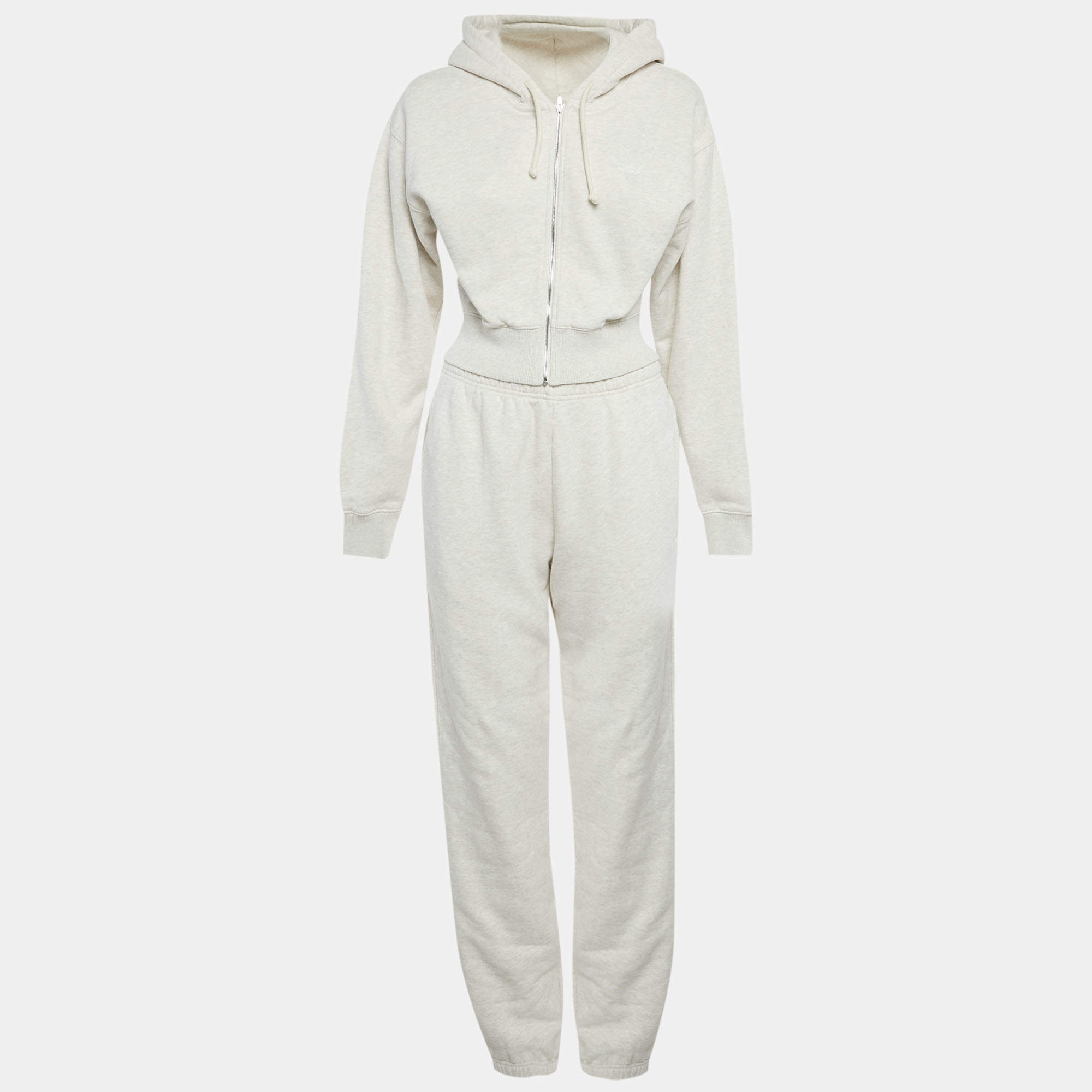 مملوكة مسبقًا Kith Light Grey Cotton Sweatshirt and Sweatpants Set XS/S