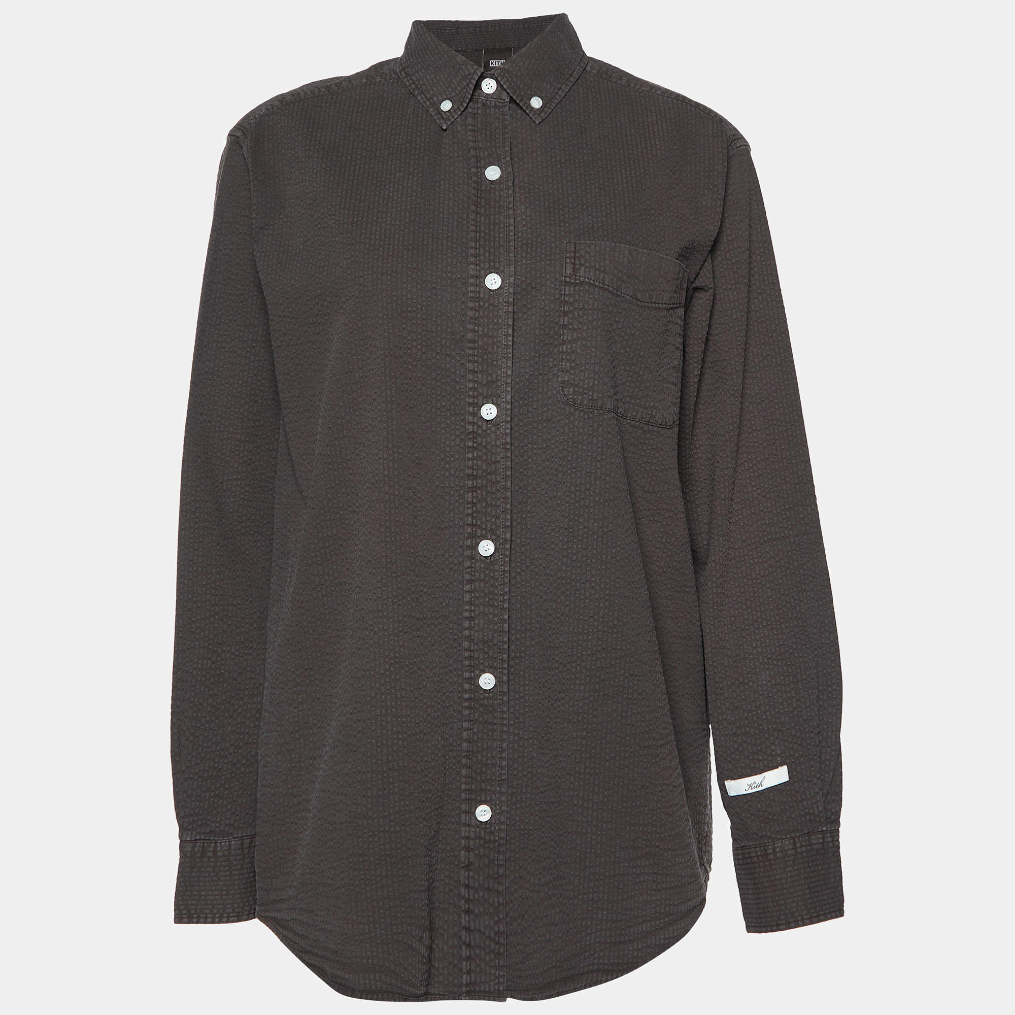 Kith Brown Cotton Seersucker Ora Button Down Shirt XS