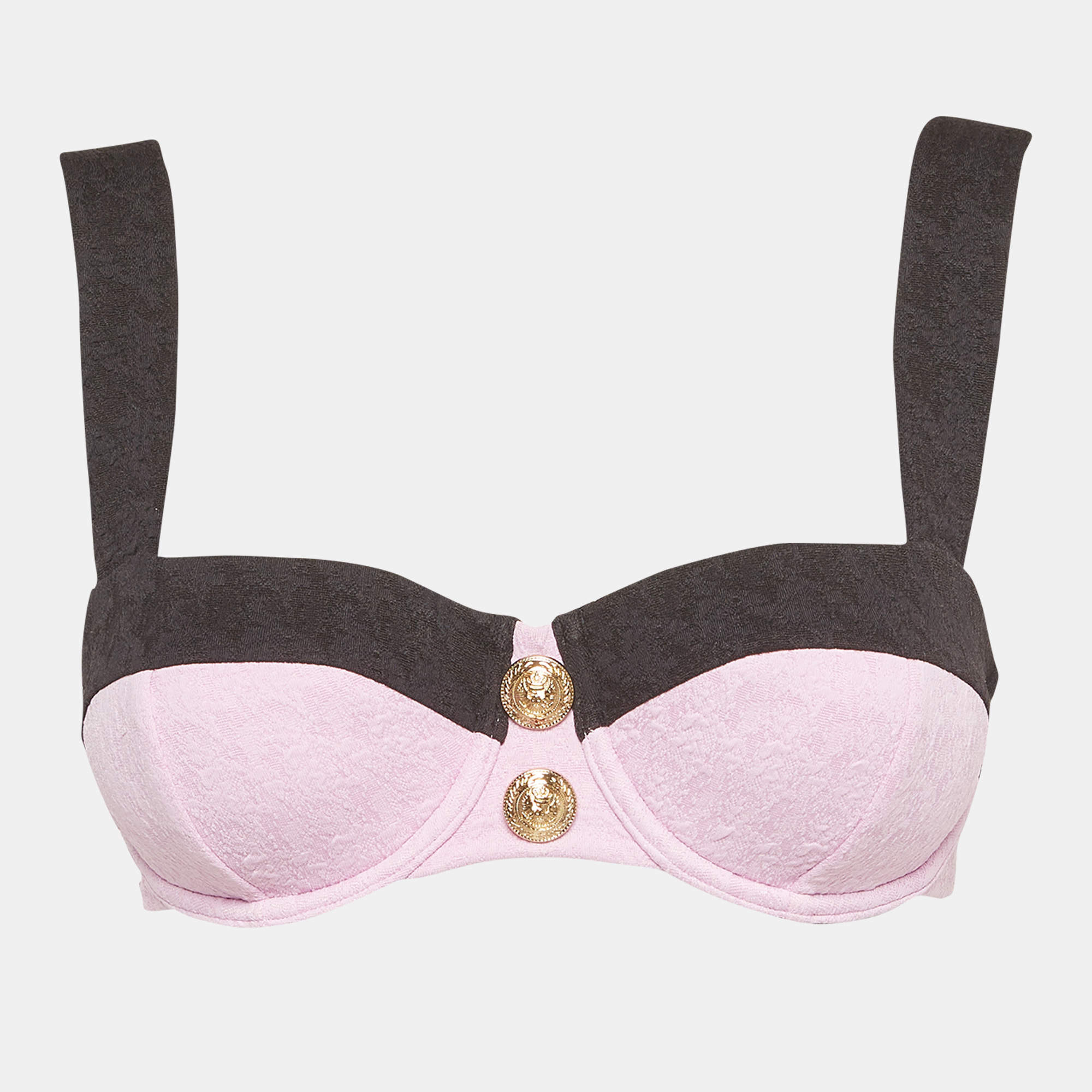 Pre Owned L'agence Purple Alexandria Colorblock Bikini Top XS