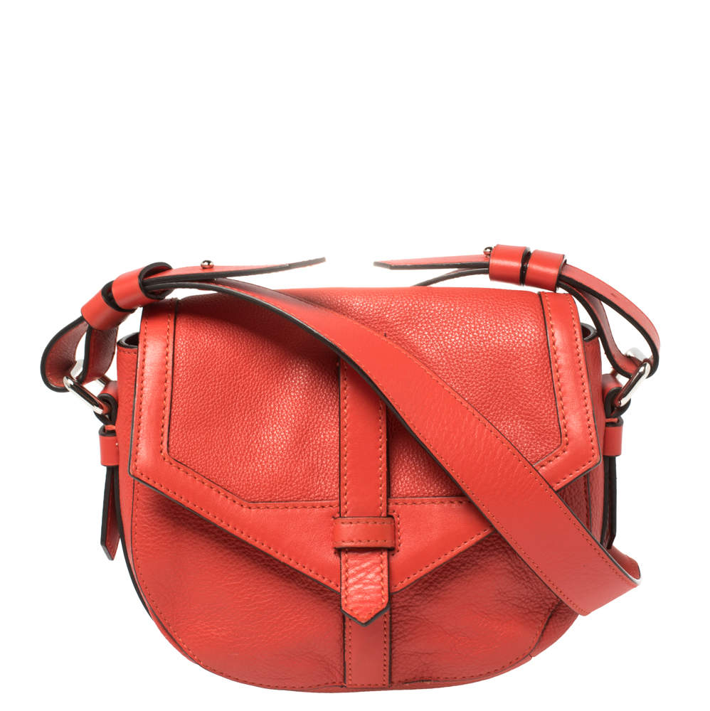 Lancel Red Leather Crossbody Bag