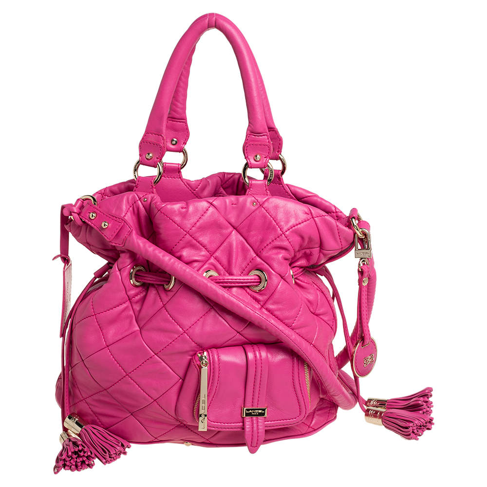 Lancel Pink Quilted Leather Limited Edition Premiere Flirt Bucket Bag