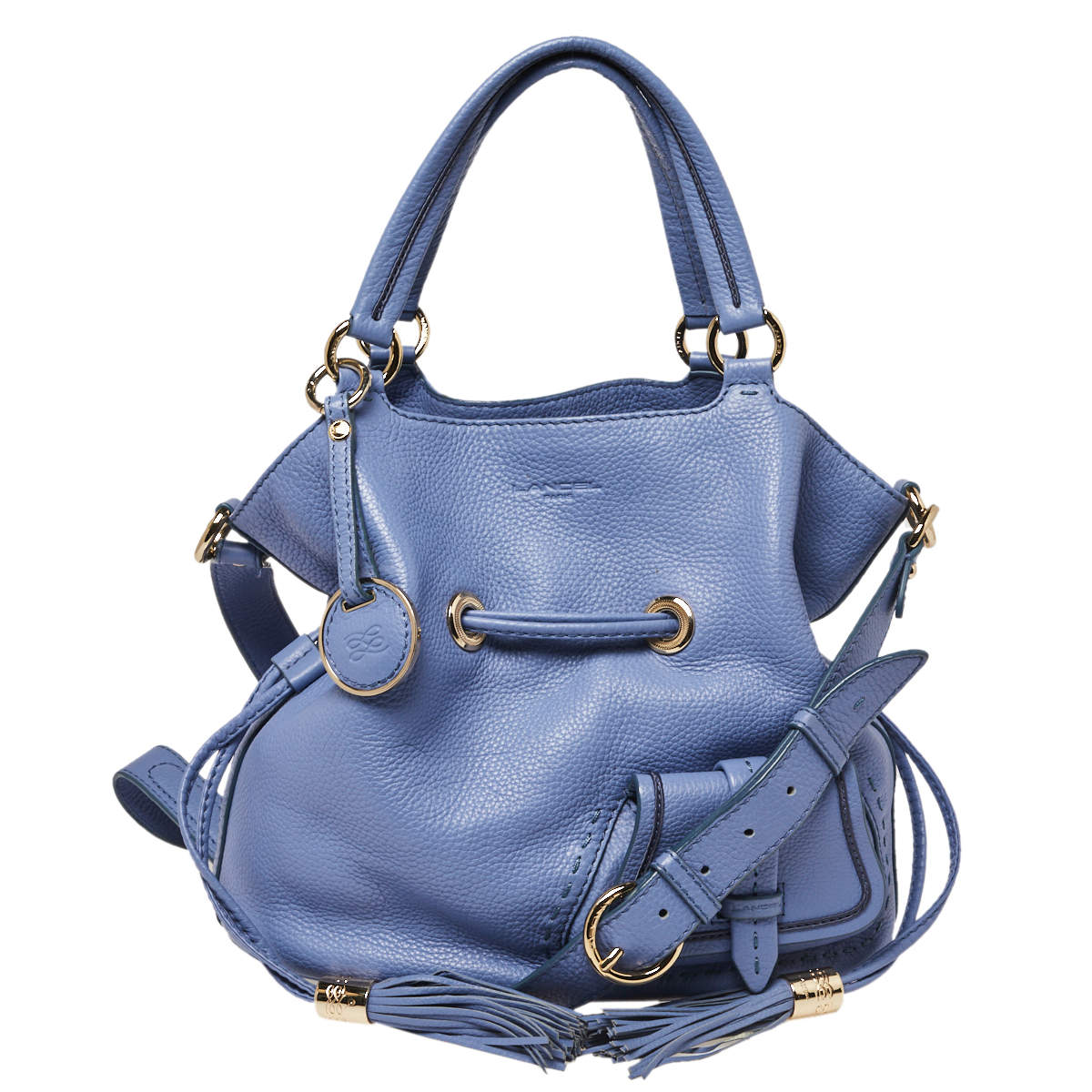 Pre Owned Lancel Lavender Leather Premiere Flirt Bucket Bag