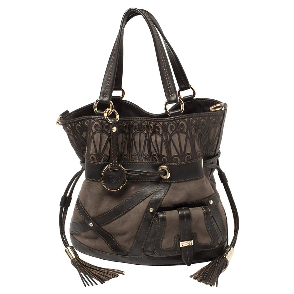 Lancel Brown Leather and Suede Limited Edition 219/300 Flirt Hobo