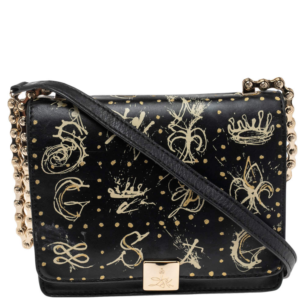 Pre Owned Lancel Black Leather Dalidol Shoulder Bag