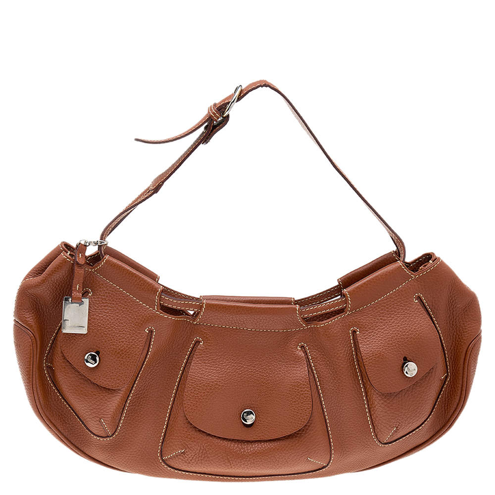 Lancel Brown leather Multipocket Shoulder Bag