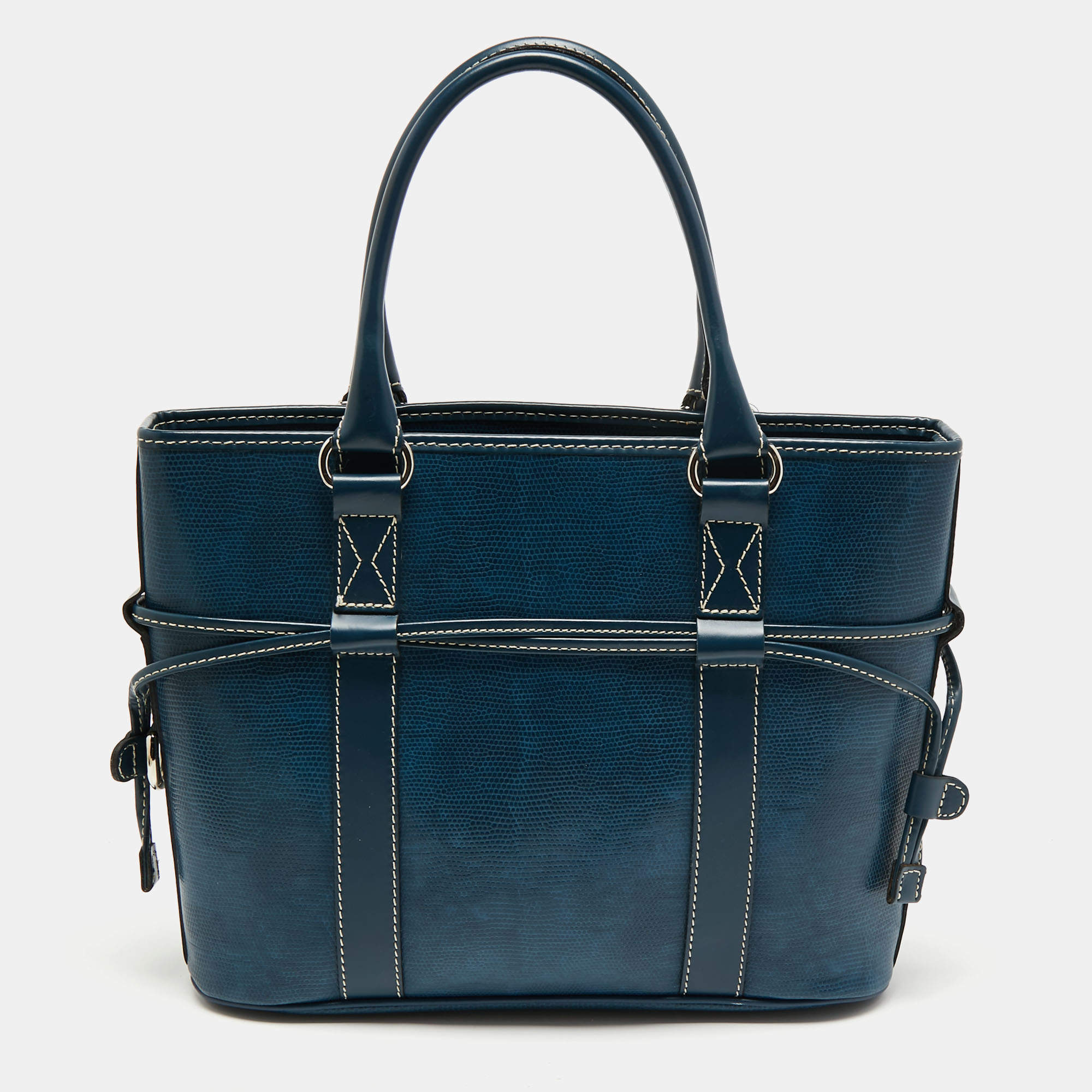 Lancel Blue Leather Shoulder Bag