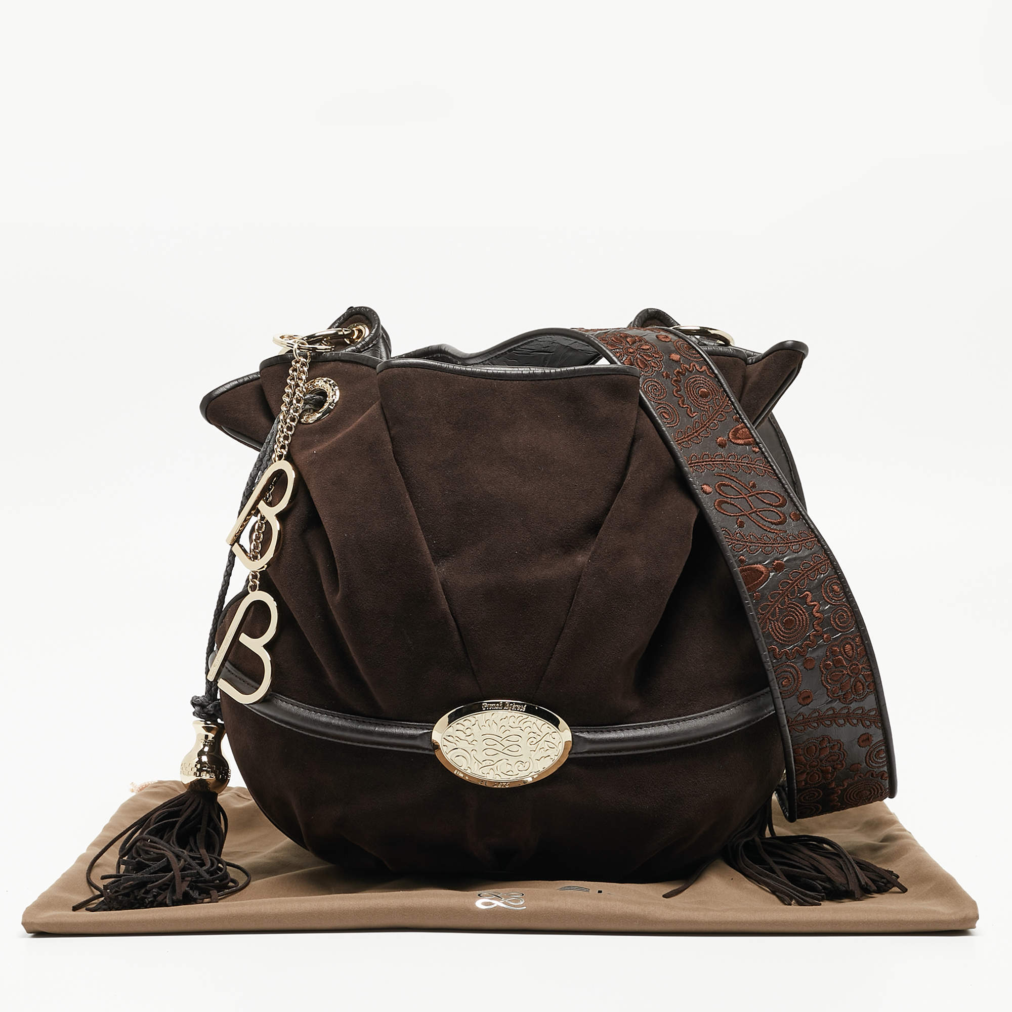 Lancel Dark Brown Alcantara Le Brigitte Bardot Bucket Bag Lancel TLC