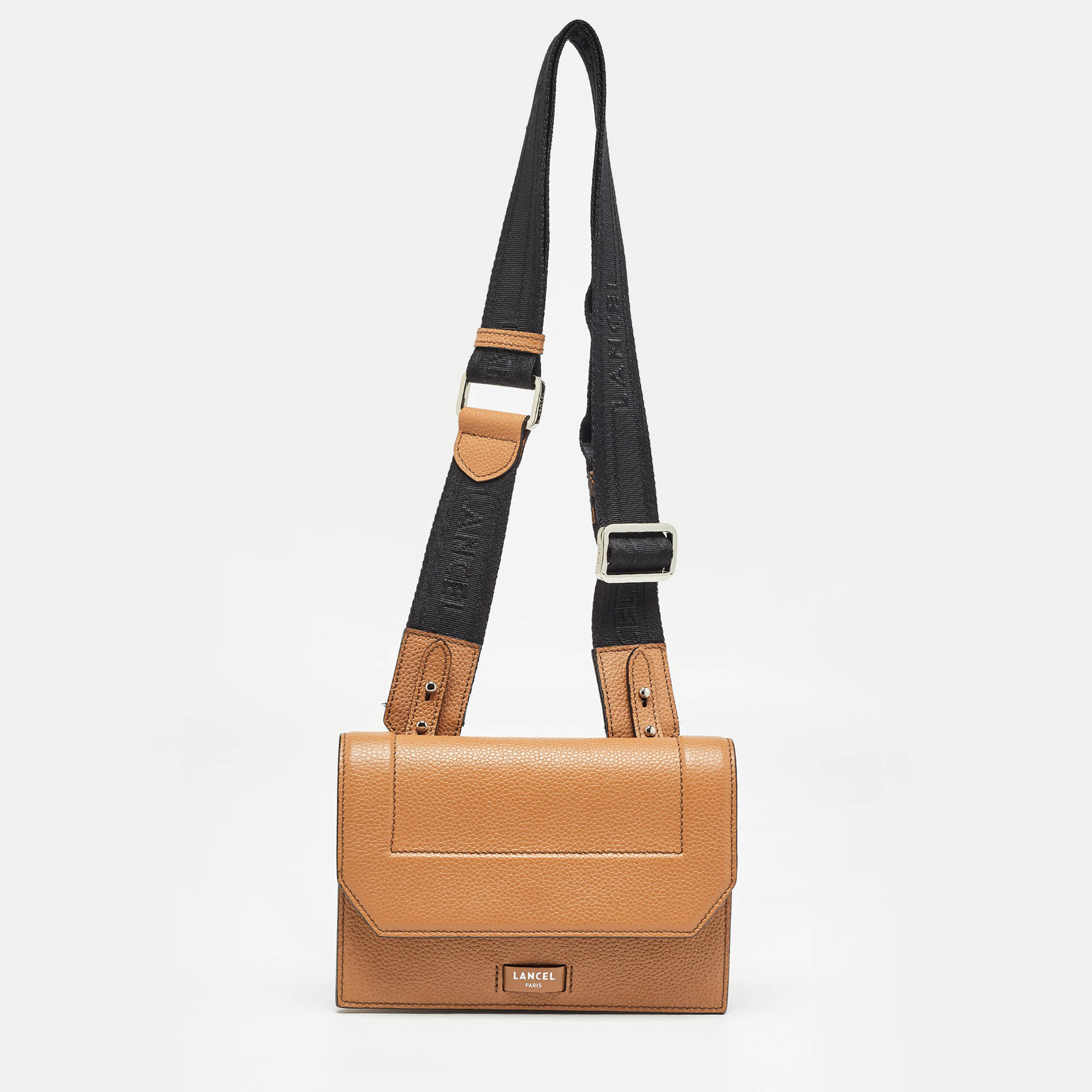 Lancel Brown/Black Leather Mini Neon de Lancel Crossbody Bag