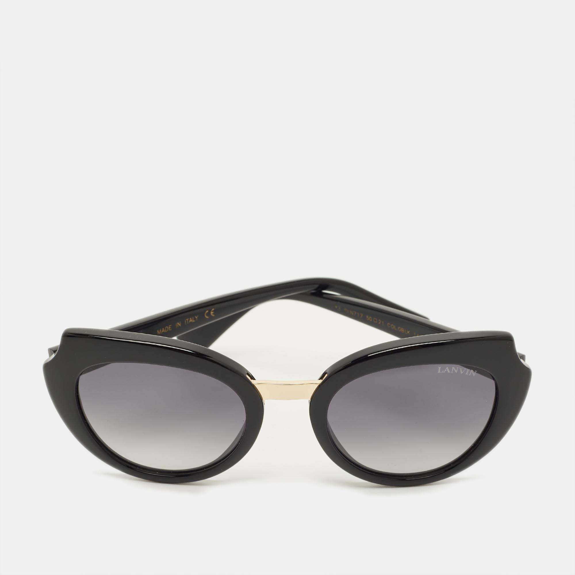 مملوكة مسبقًا Lanvin Black Gradient SLN 717 Cat Eye Sunglasses