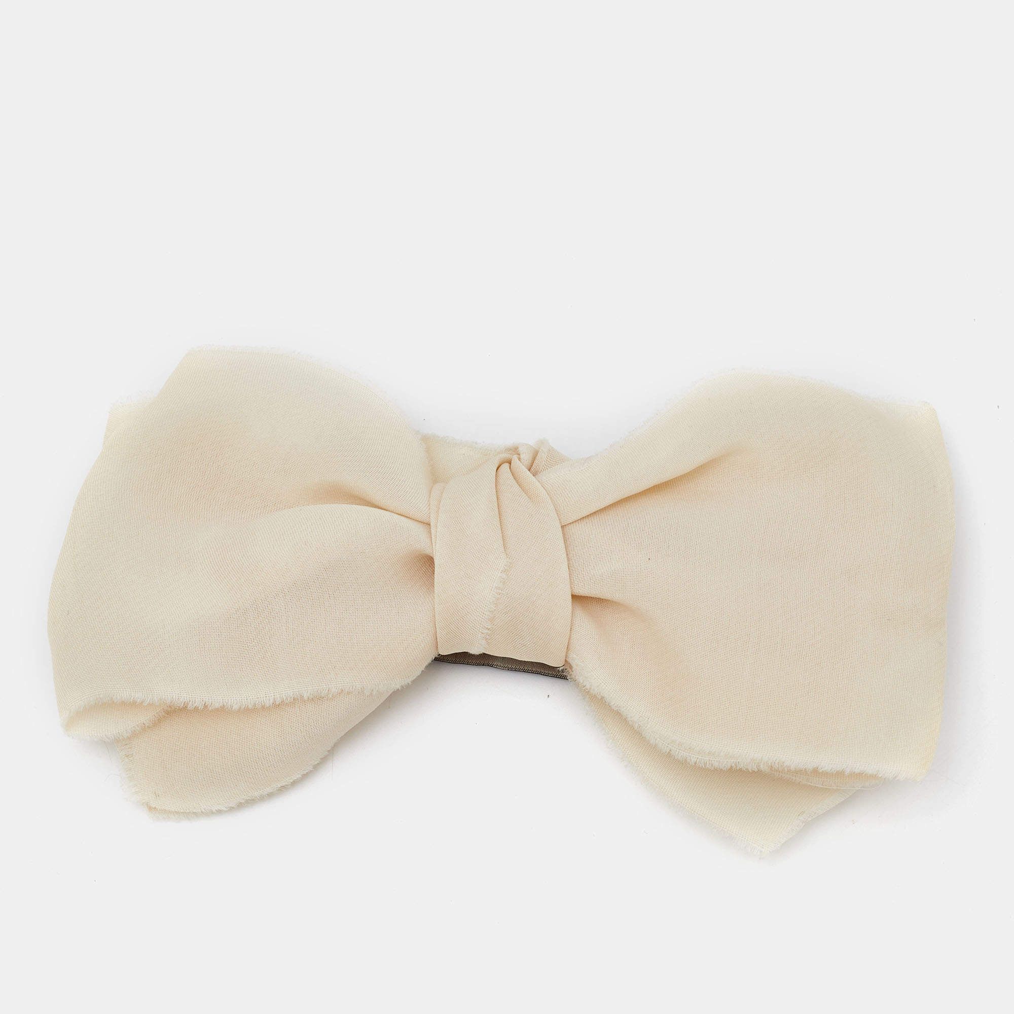 Lanvin Ivory Silk Bow Pin Brooch