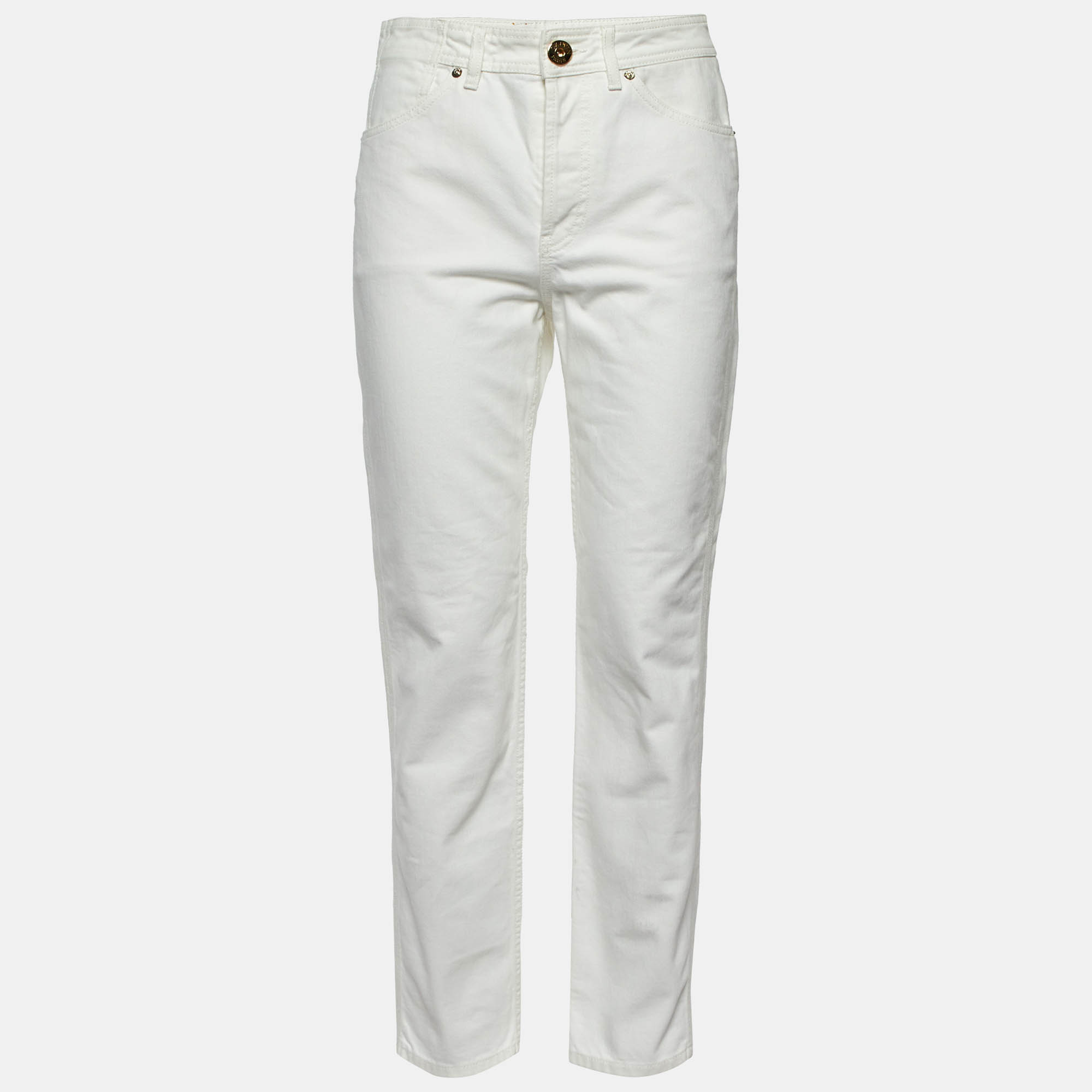 Pre Owned Lanvin White Denim Jeans M Waist 28"