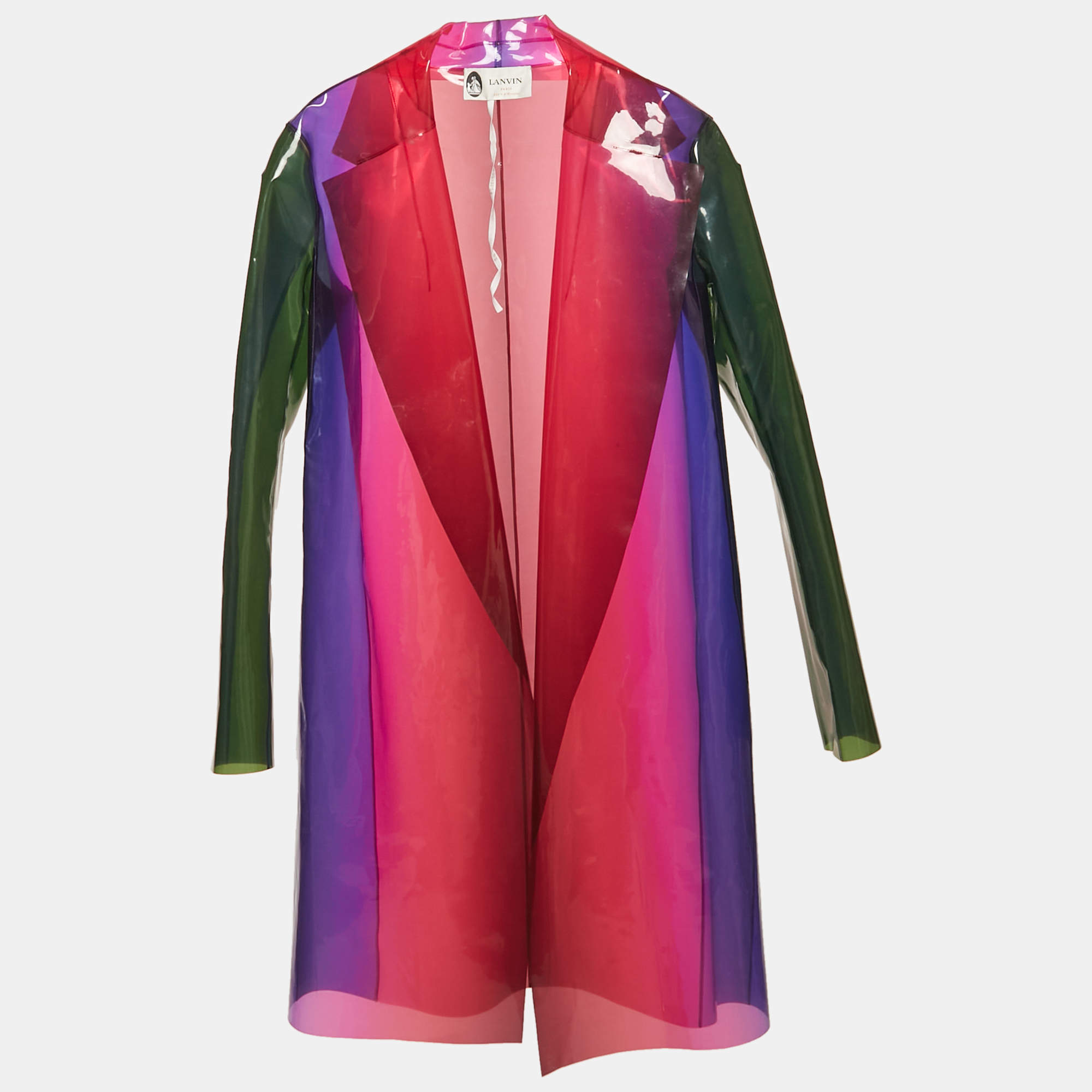 مملوكة مسبقًا Lanvin Multicolor Synthetic Sheer Coat M