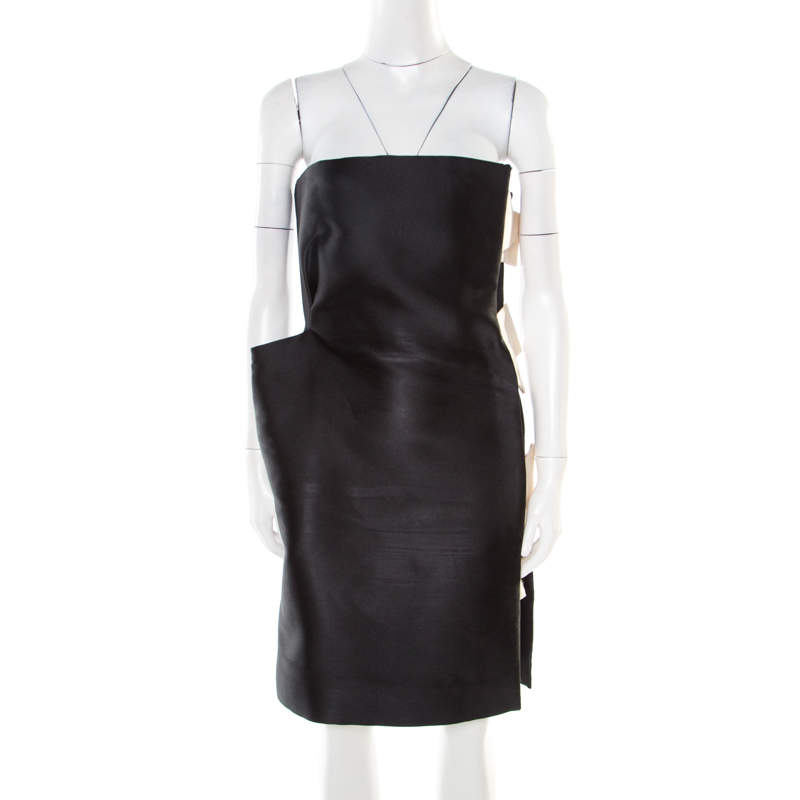 オールインワン・サロペット Lanvin Mini Dress In Black Satin With Bow Lanvin Monochrome Satin Bow Detail Strapless Dress S Lanvin