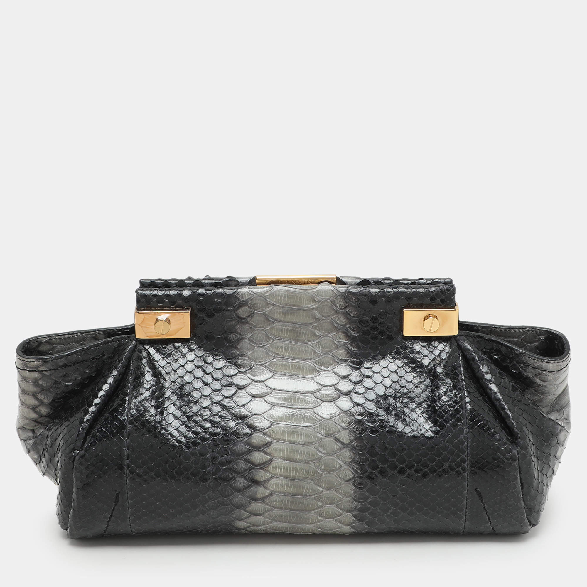 Lanvin Black/Grey Python Clutch