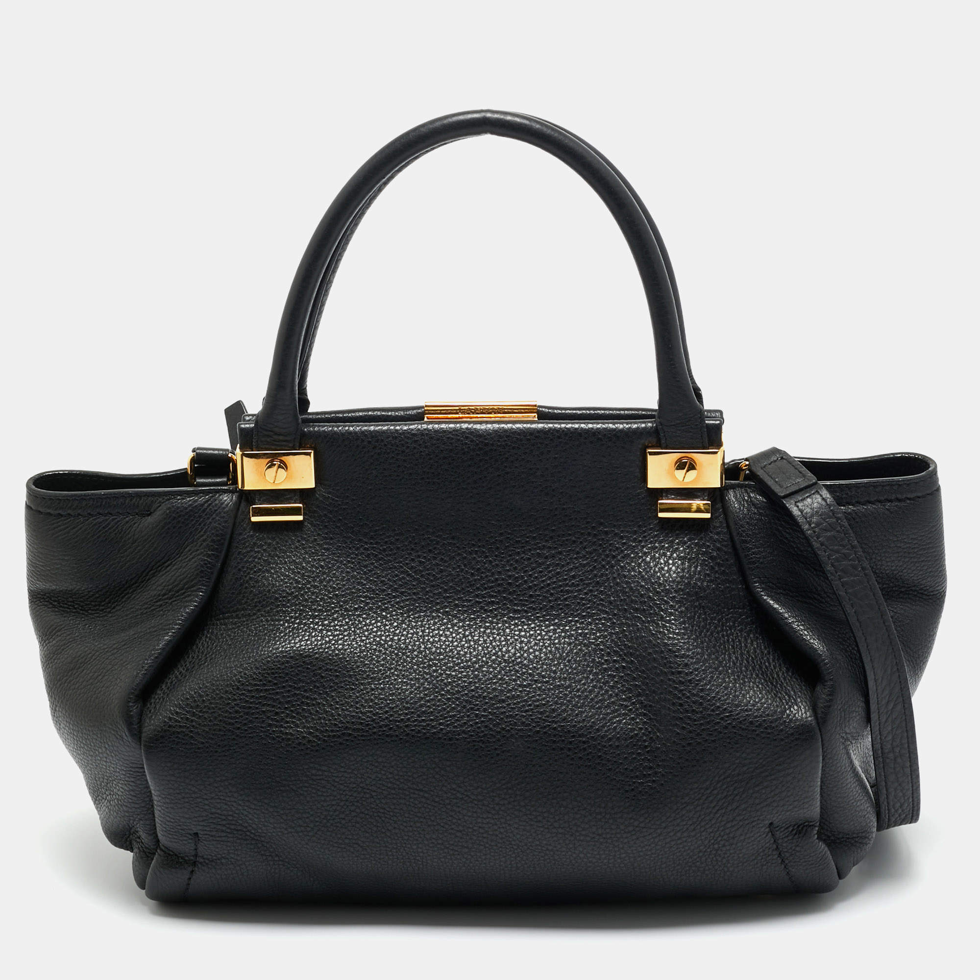 Pre Owned Lanvin Black Leather Trilogy Tote