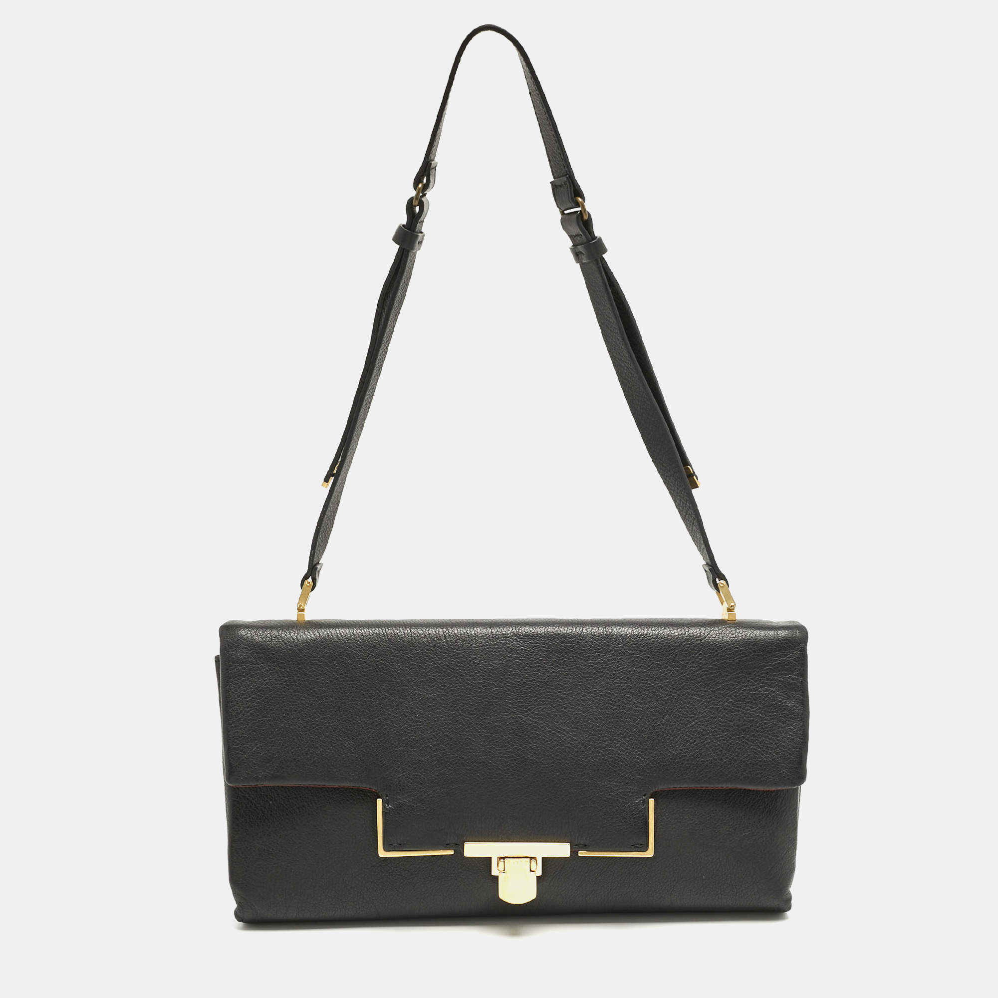 Pre Owned Lanvin Black Leather Miss Sartorial Shoulder Bag