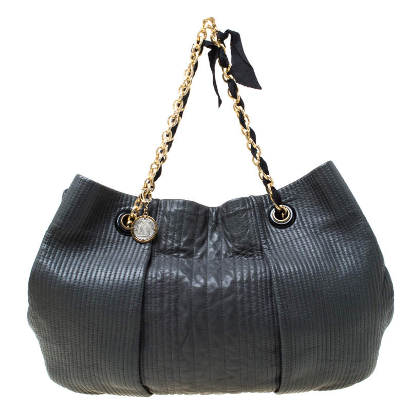 Pre Owned Lanvin Dark Grey Leather Amalia Hobo