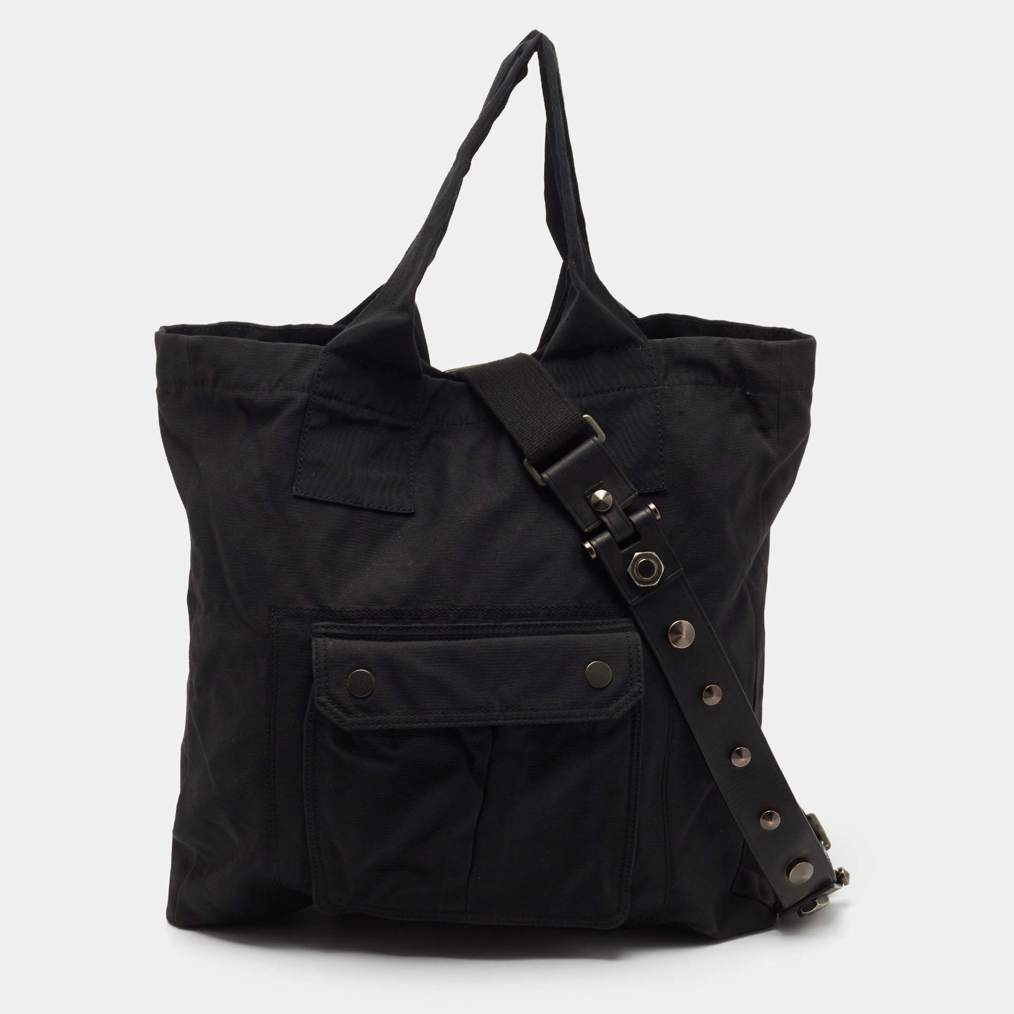 Pre Owned Lanvin Black Fabric Front Pocket Tote