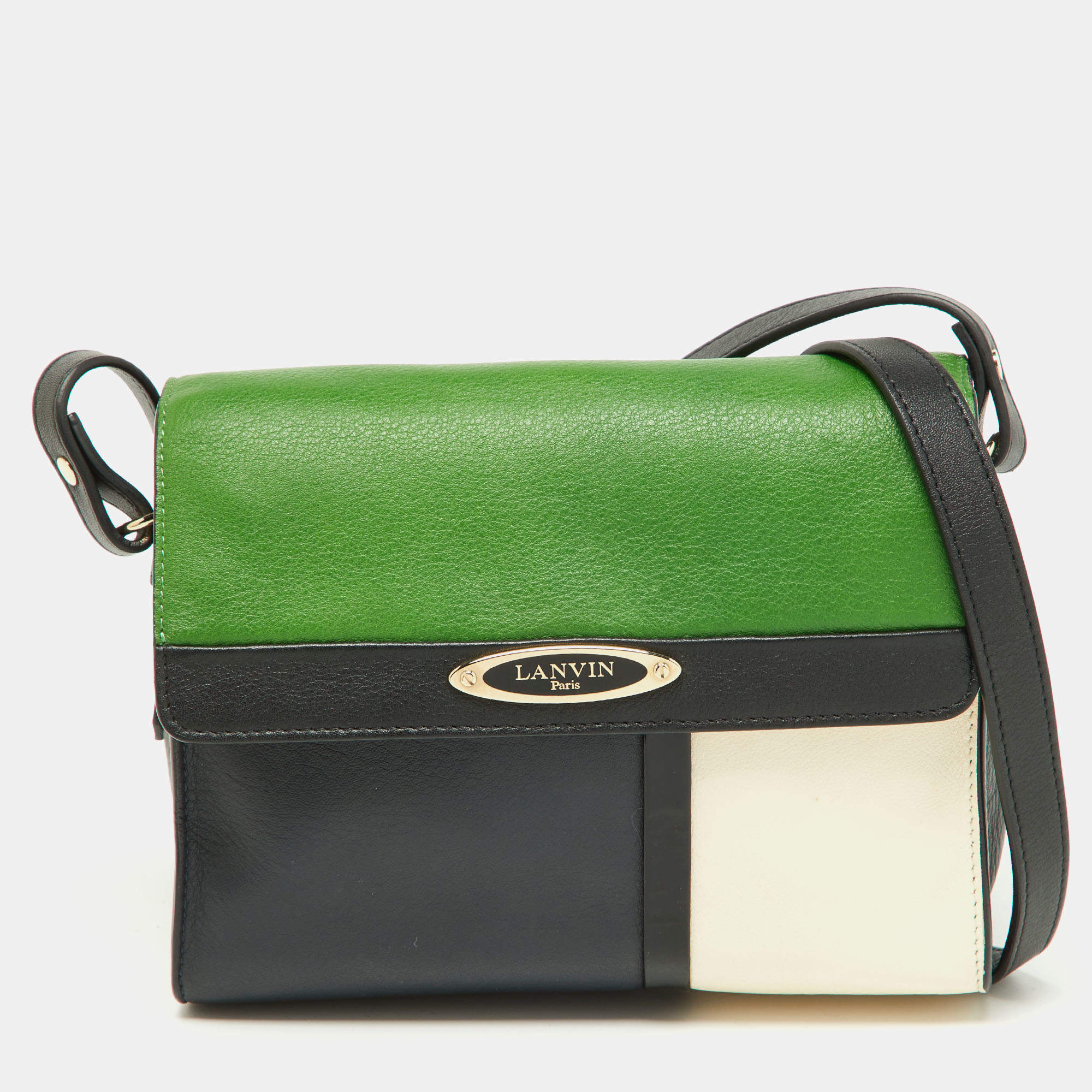 Pre Owned Lanvin Tricolor Leather Sac De Ville Crossbody Bag