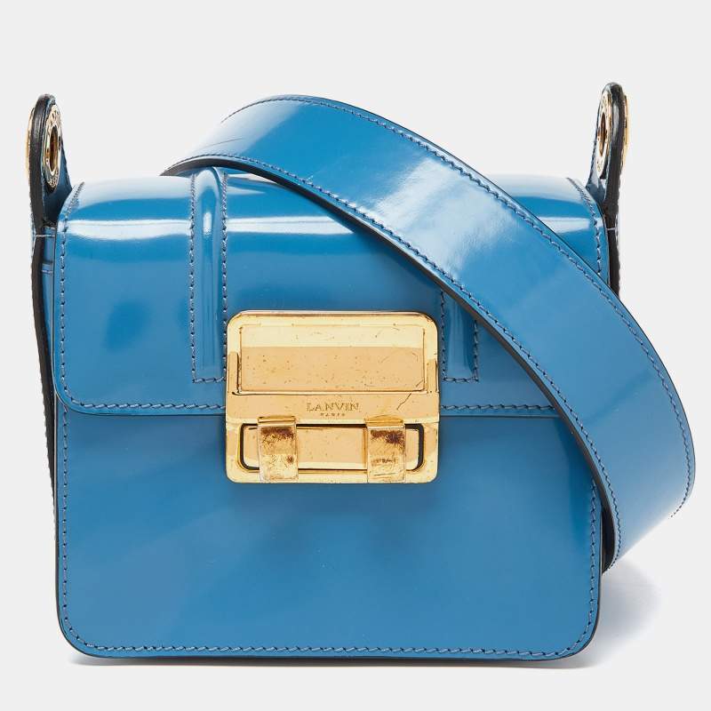 Lanvin Blue Patent Leather Jiji Shoulder Bag