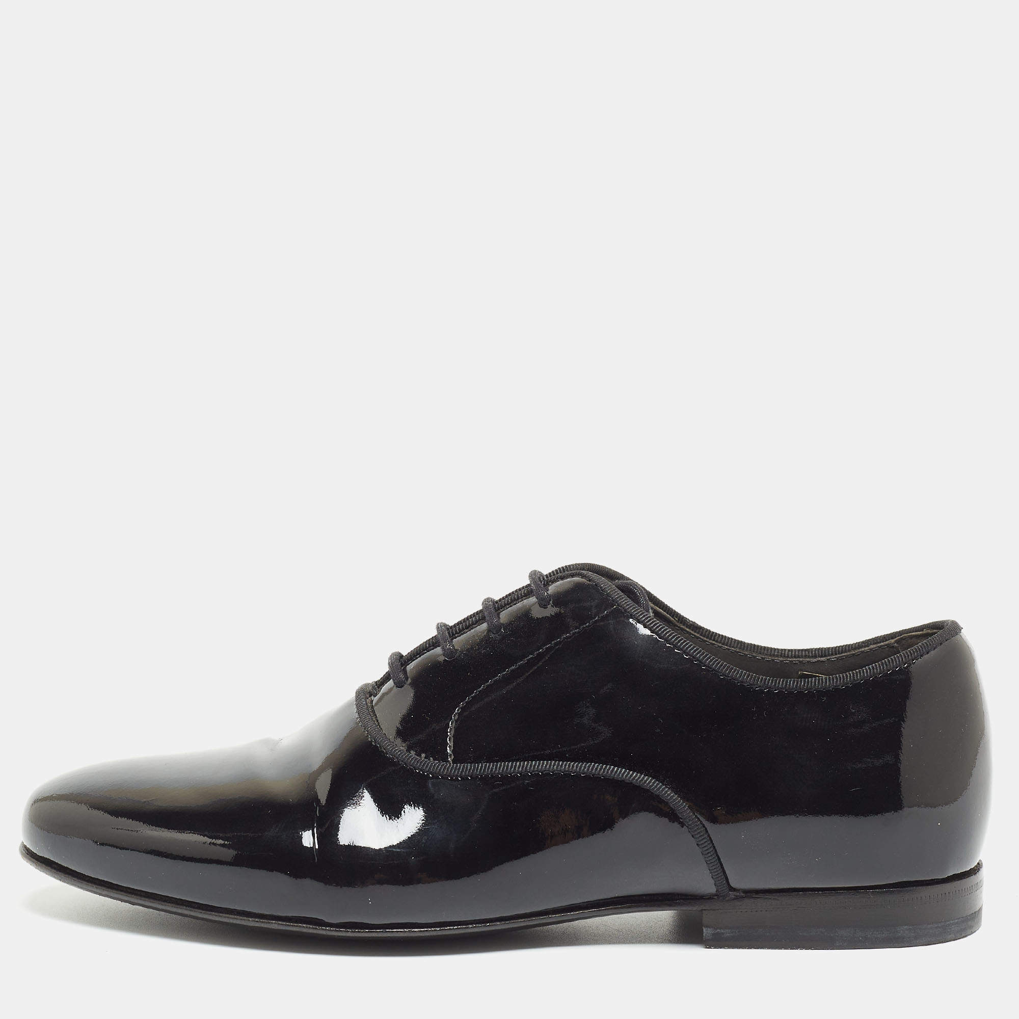 Lanvin Black Patent Leather Lace Up Oxford Size 35.5