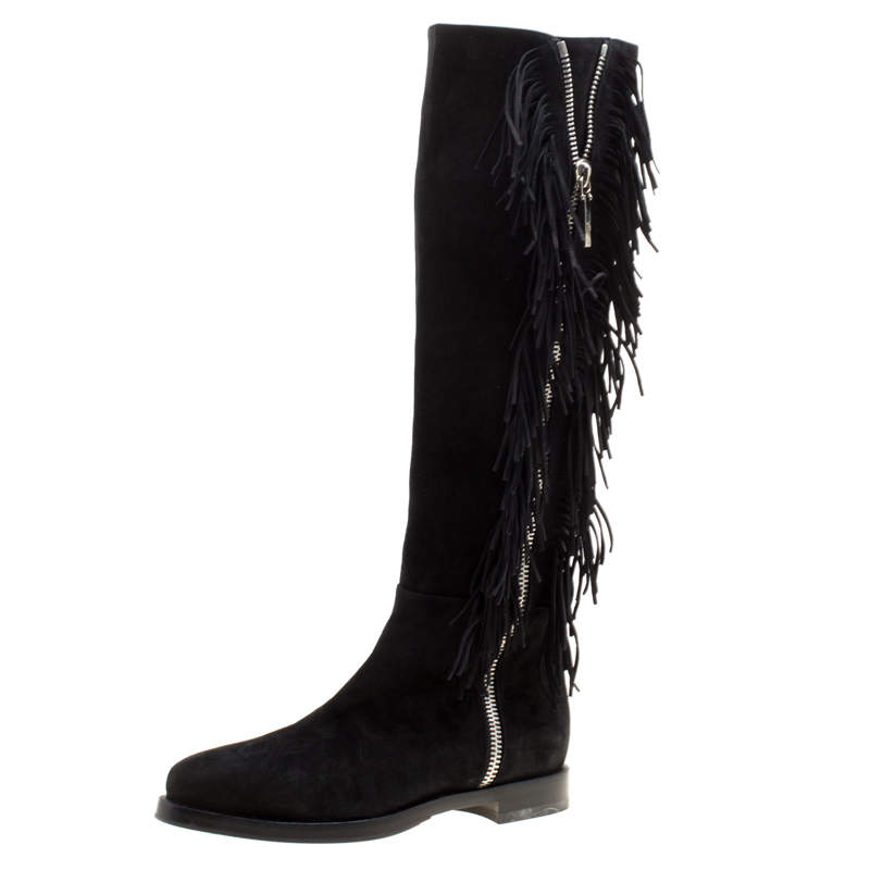 fringe trimmed boots