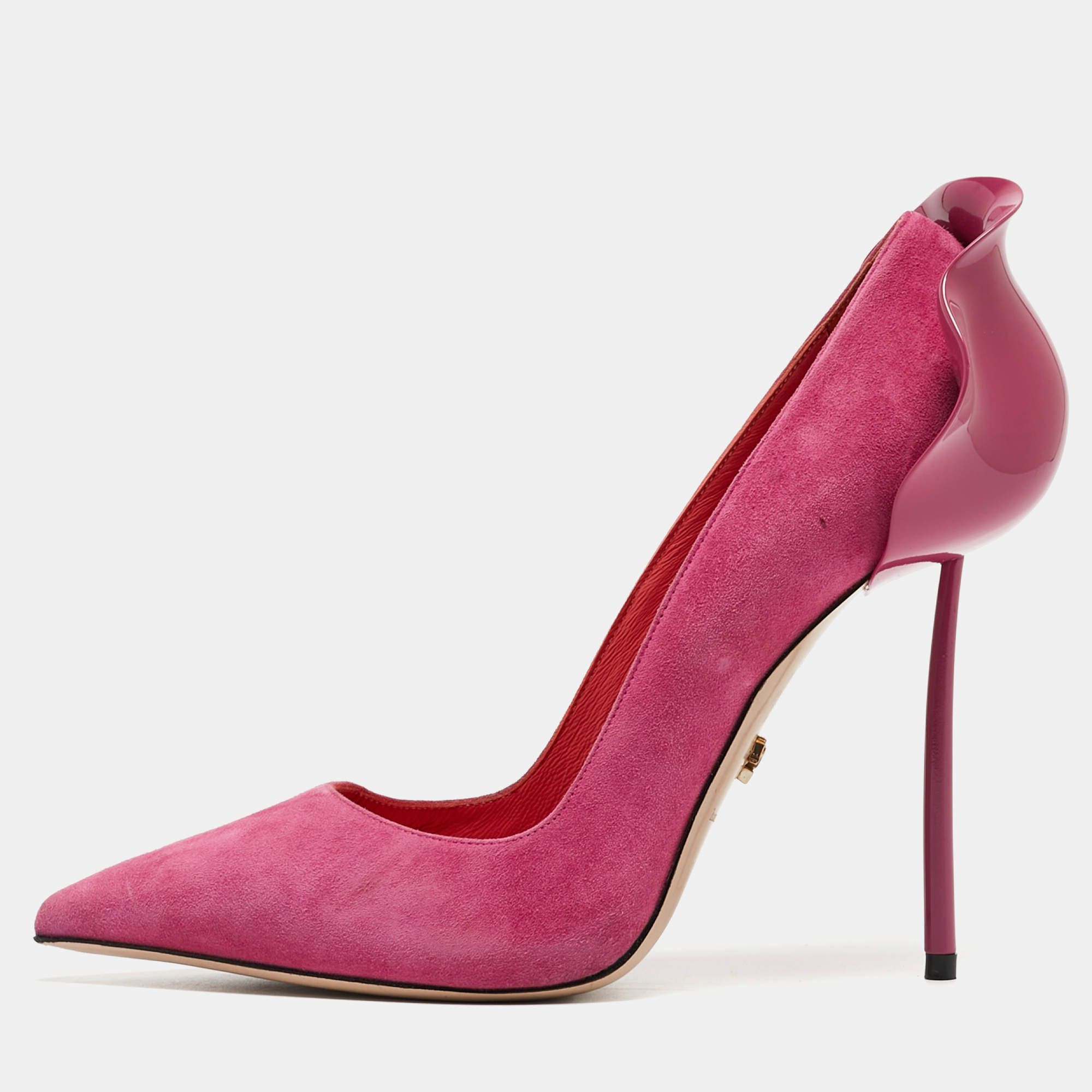 Pre Owned Le Silla Pink Suede Petalo Pumps Size 37.5
