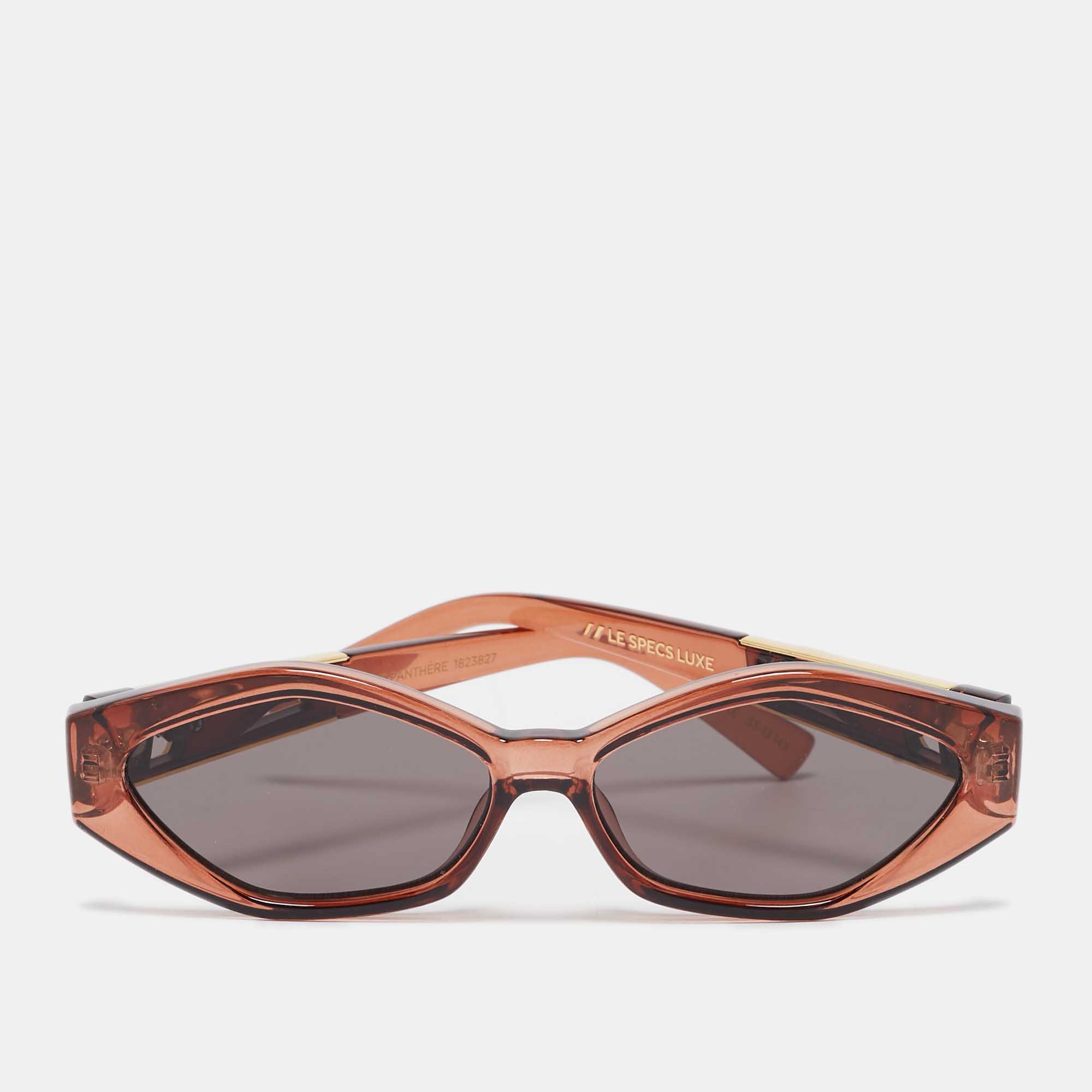 Le Specs Brown/Black Petite Panthere Oval Sunglasses