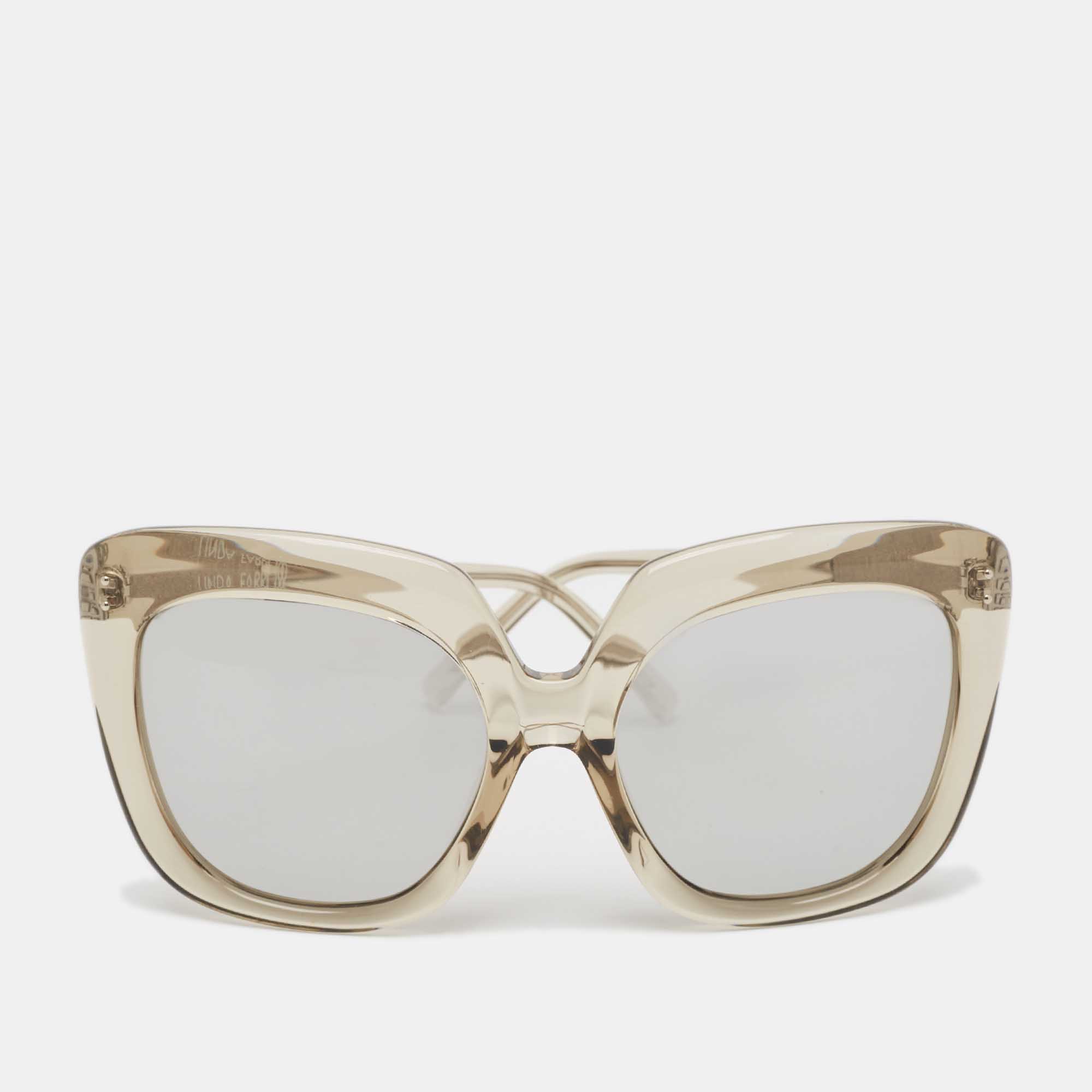 Linda Farrow Grey/Silver Mirror LFL/556 Oversized Sunglasses