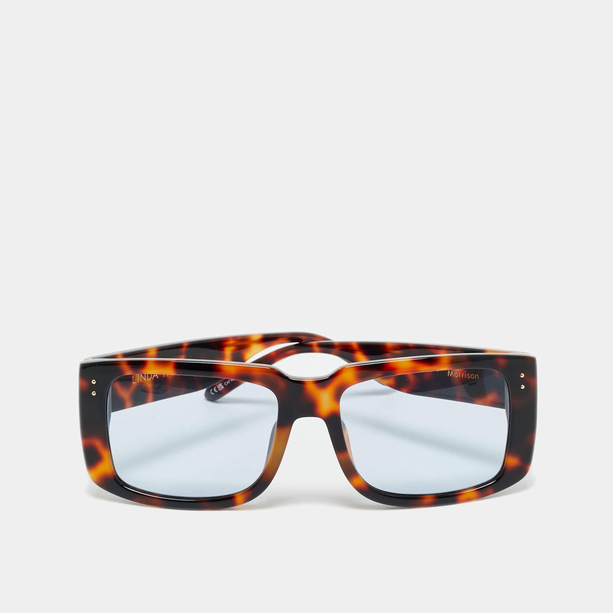 Pre Owned Linda Farrow Tortoise Brown Morrison Rectangle Sunglasses