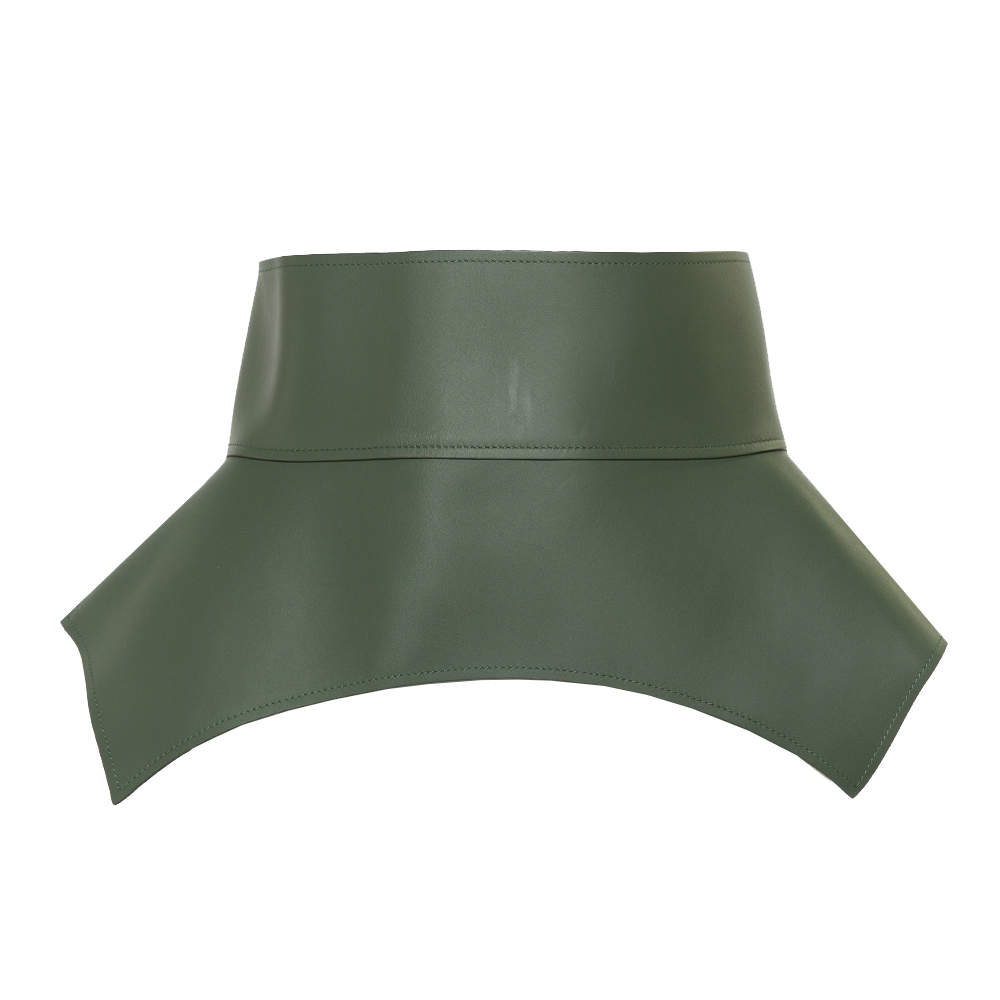 Pre Owned Loewe Green Leather Obi Corset Belt S