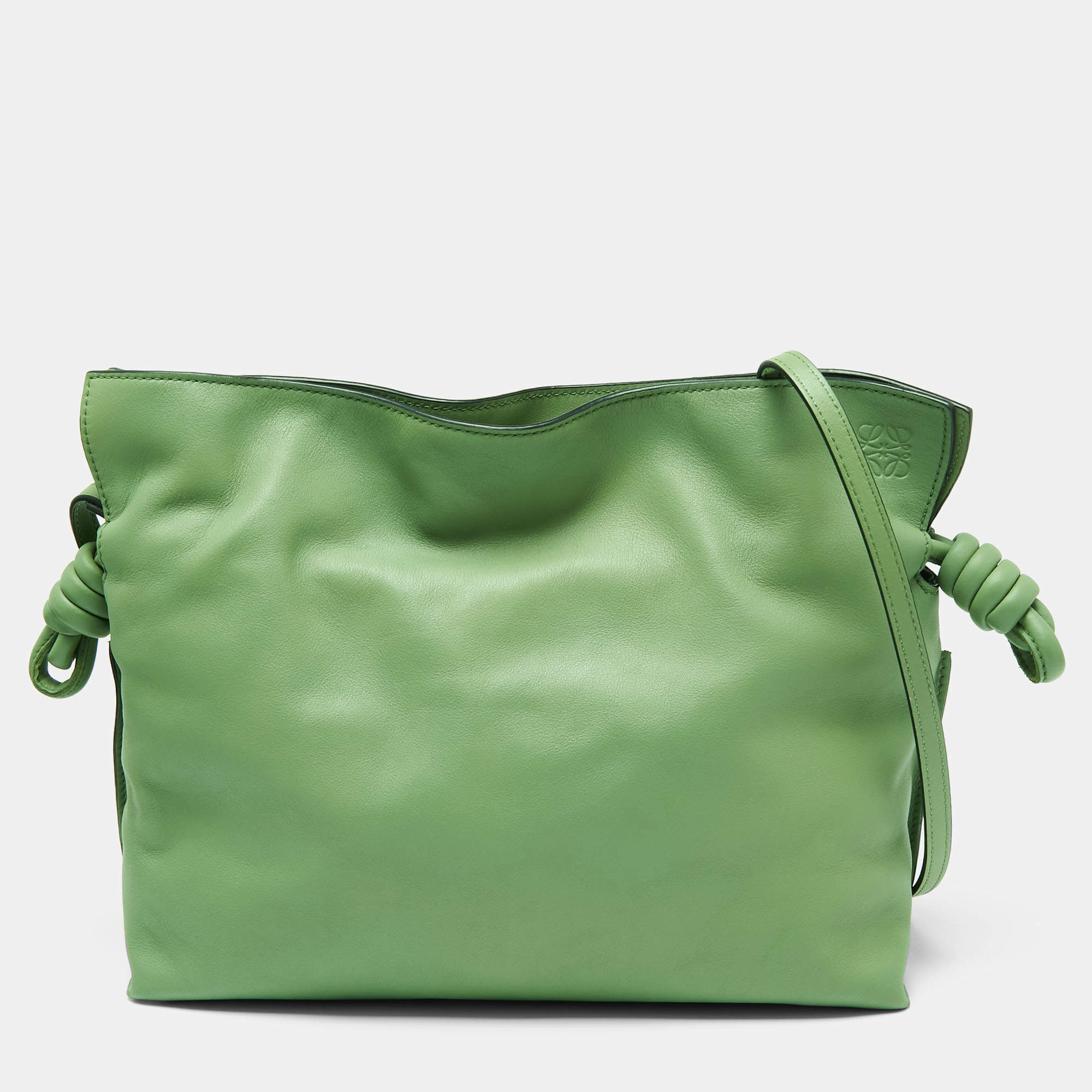 Loewe Green Leather Flamenco Shoulder Bag