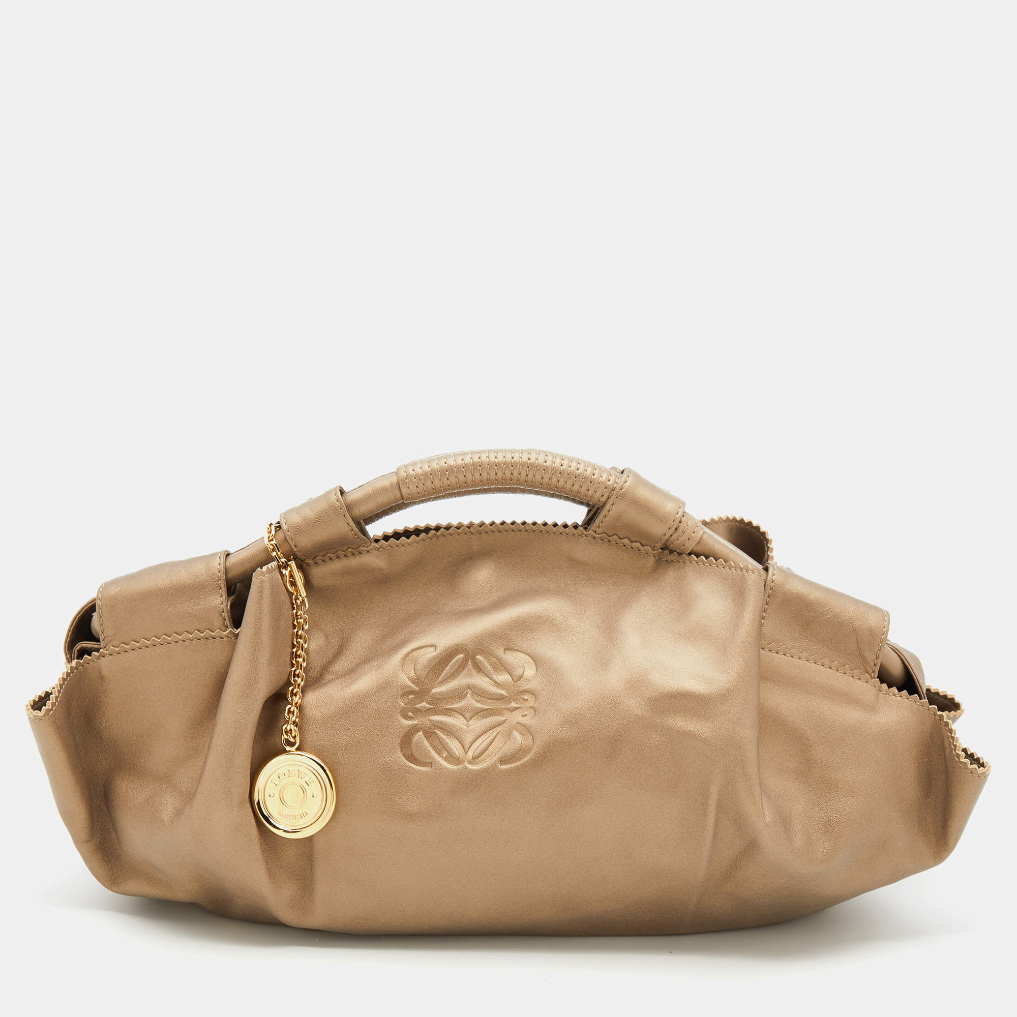 Loewe Metallic Gold Leather Aire Hobo