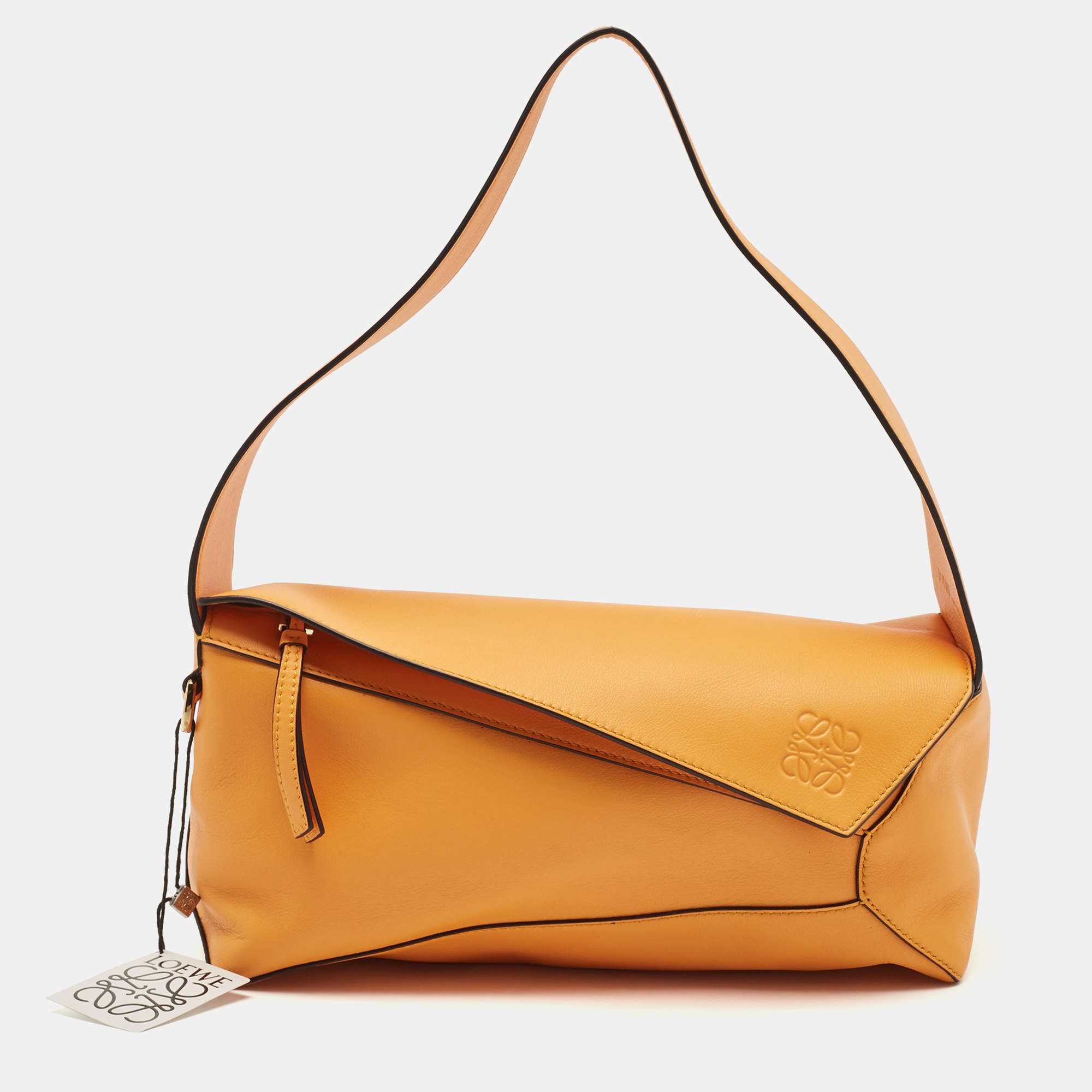 Loewe Orange Leather Puzzle Hobo 