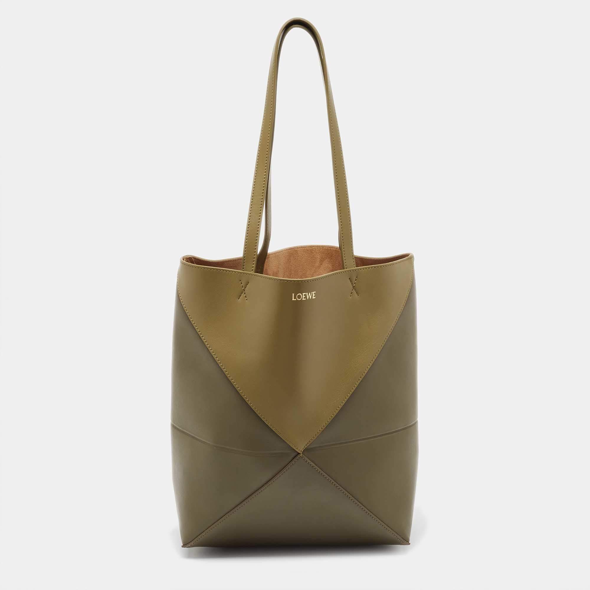 Pre Owned حقيبة يد توتس لويفي جلد أخضر متوسطة 