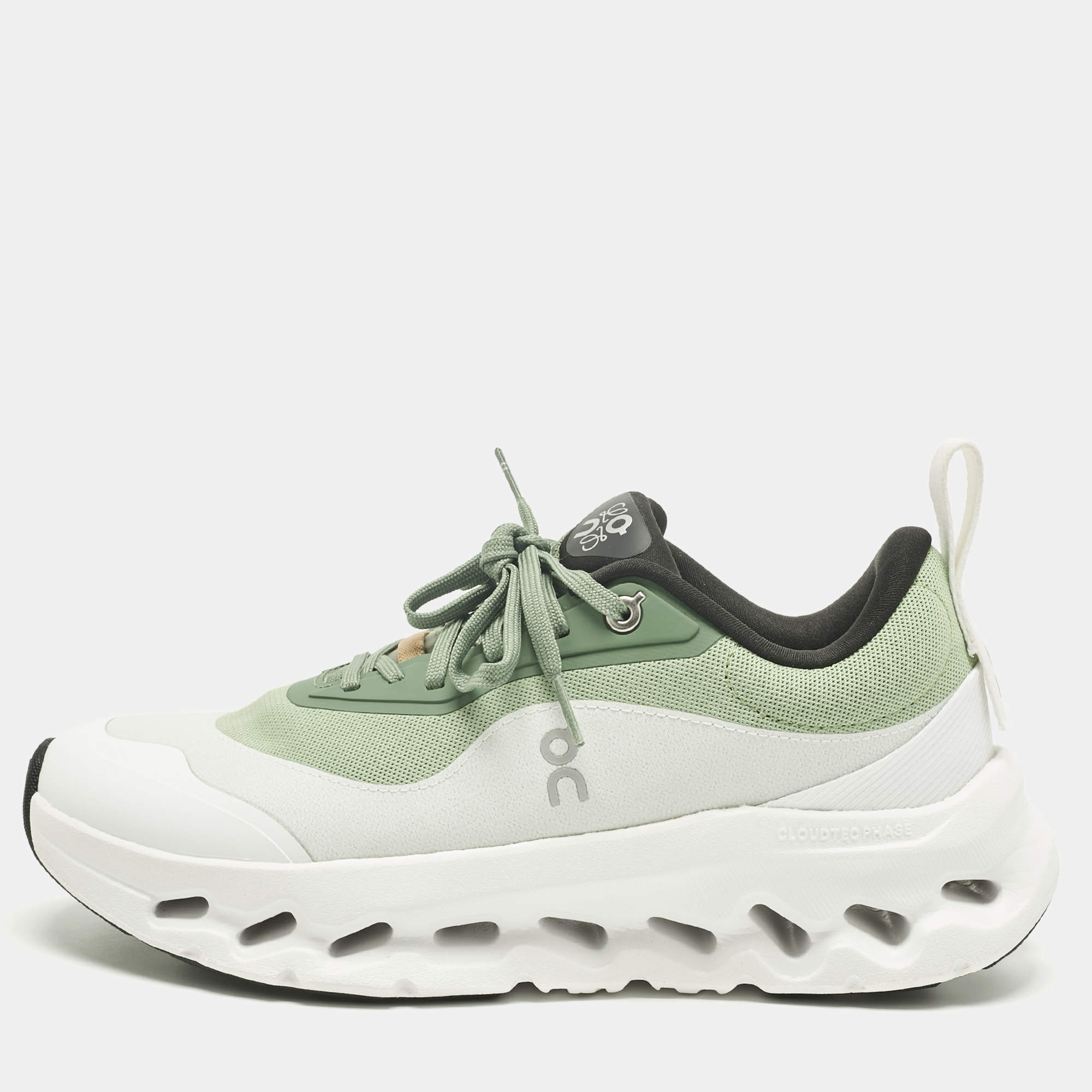 Pre Owned Loewe x On Green/White Fabric Cloudtilt 2 Sneakers Size 39