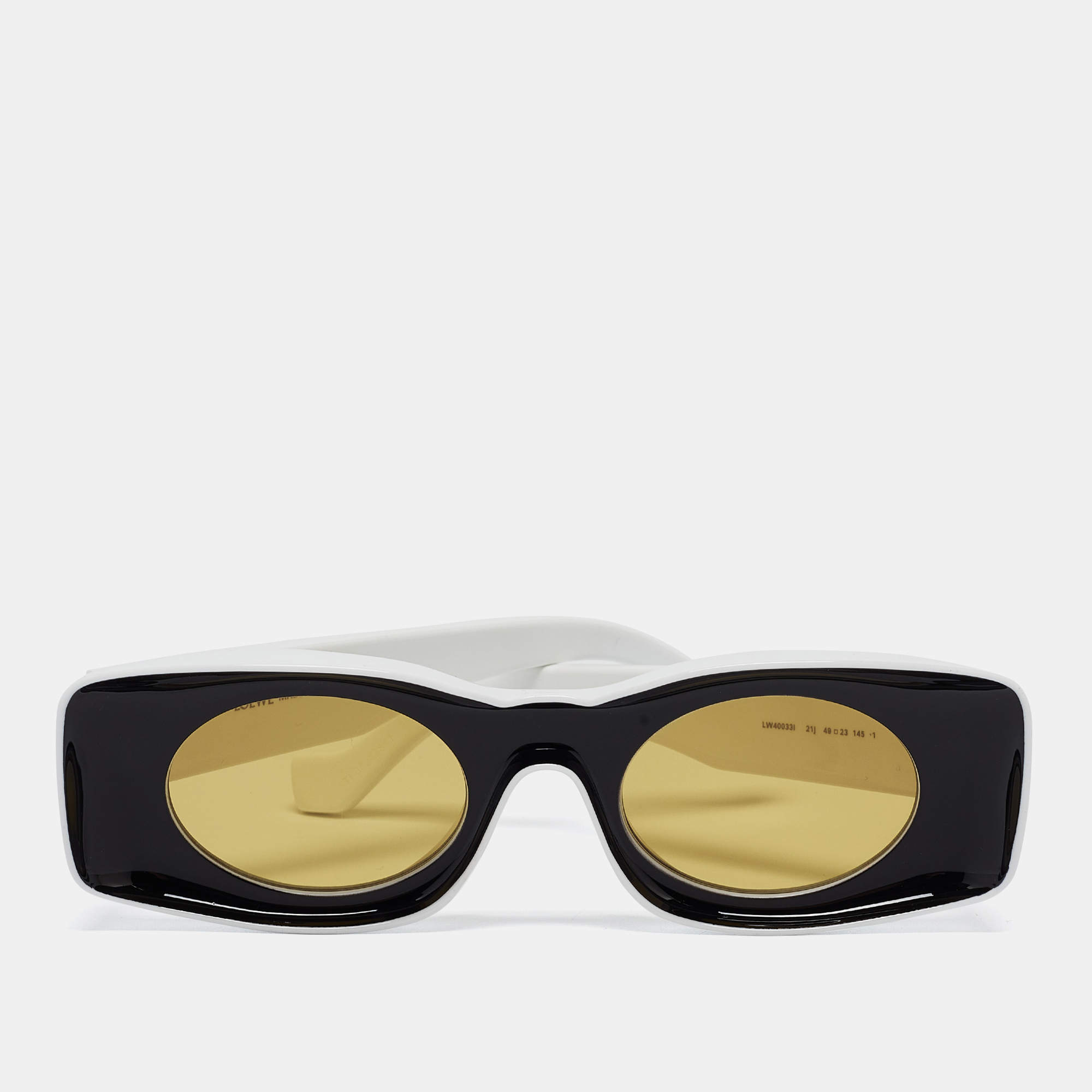 Pre Owned Loewe Black/White LW400331 Paula's Ibiza Oval Sunglasses