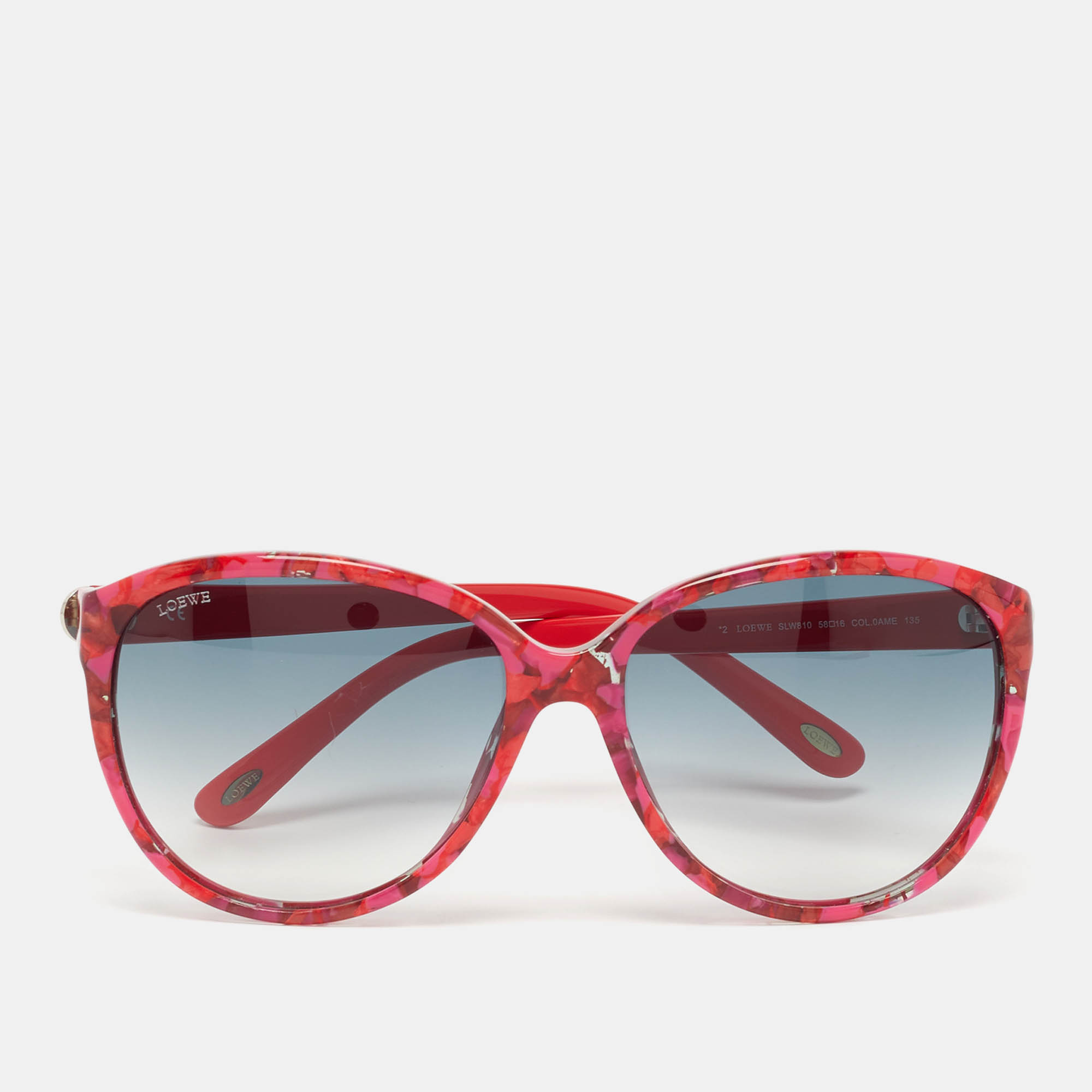 Pre Owned Loewe Multicolor Gradient SLW810 Cat Eye Sunglasses