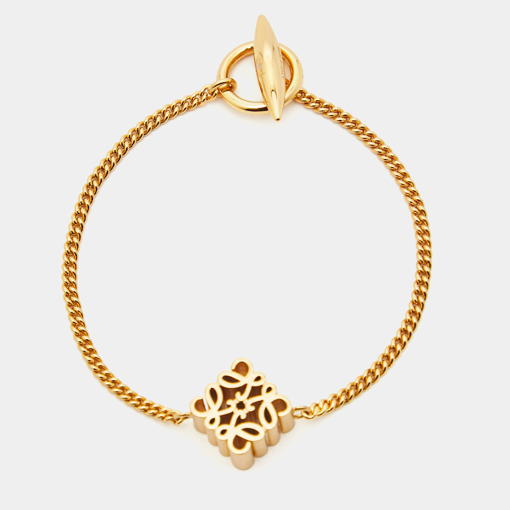 【送料&関税込】Loewe Gold l Bracelet Loewe Anagram Gold Tone Bracelet Loewe | TLC