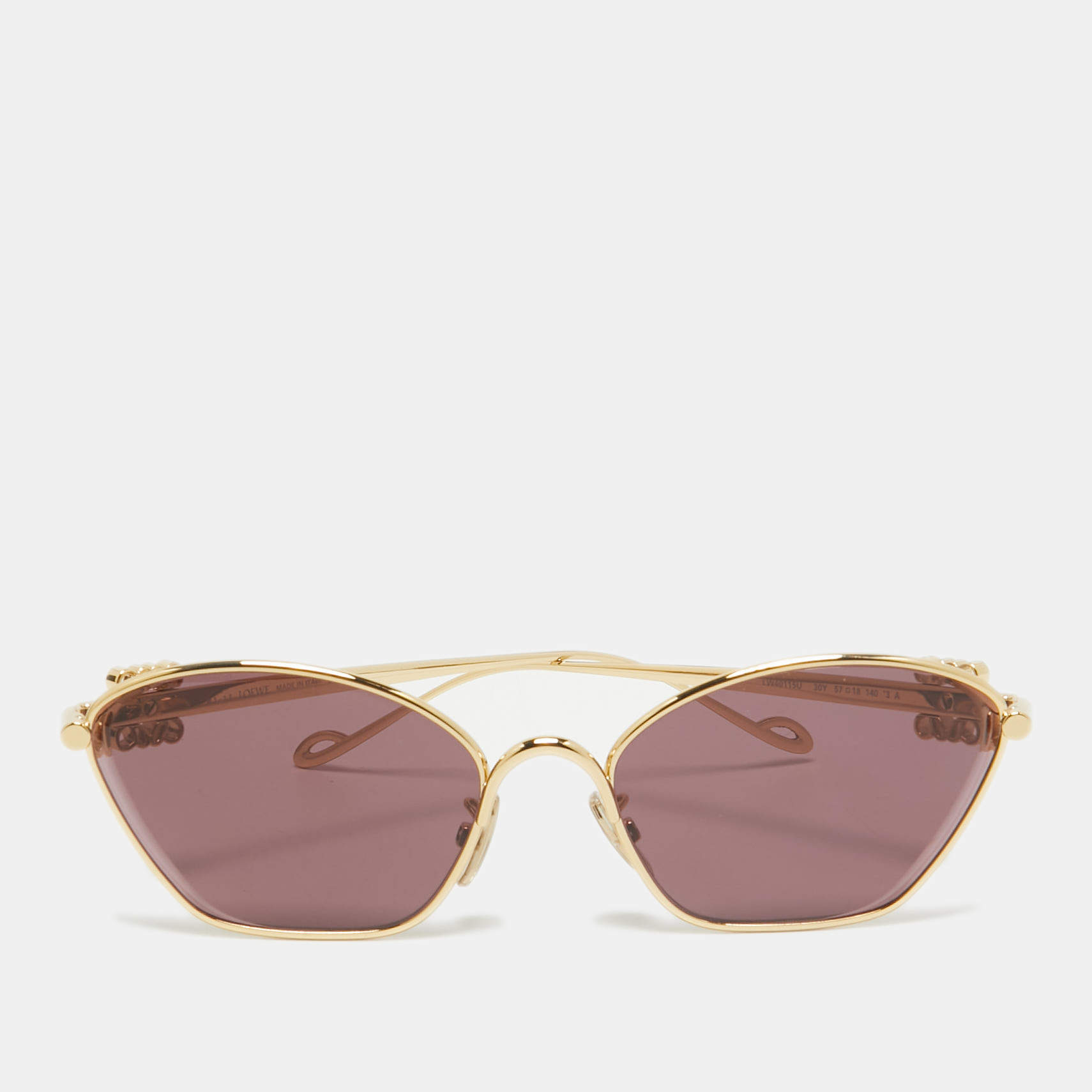 Pre Owned Loewe Plum/Gold LW40115U Cat Eye Sunglasses