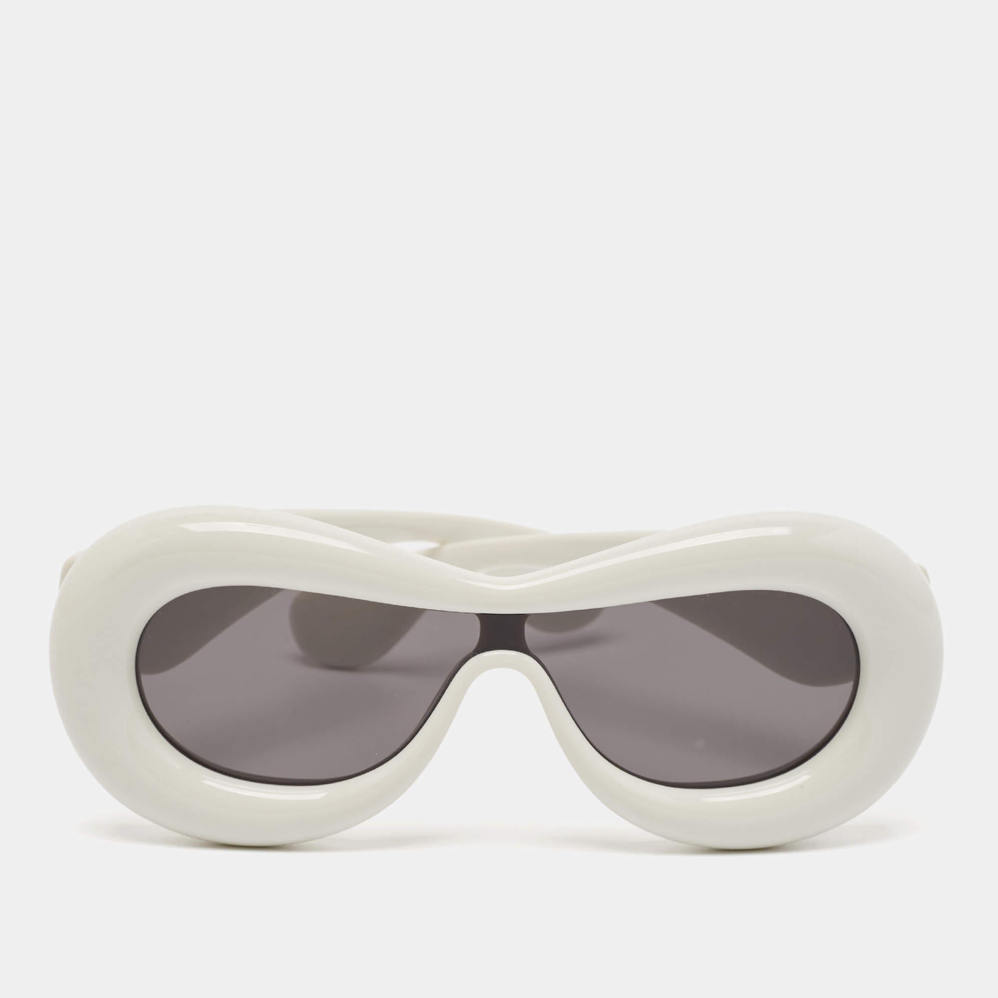 Pre Owned Loewe Light Grey LW400991 Inflated Round Sunglasses