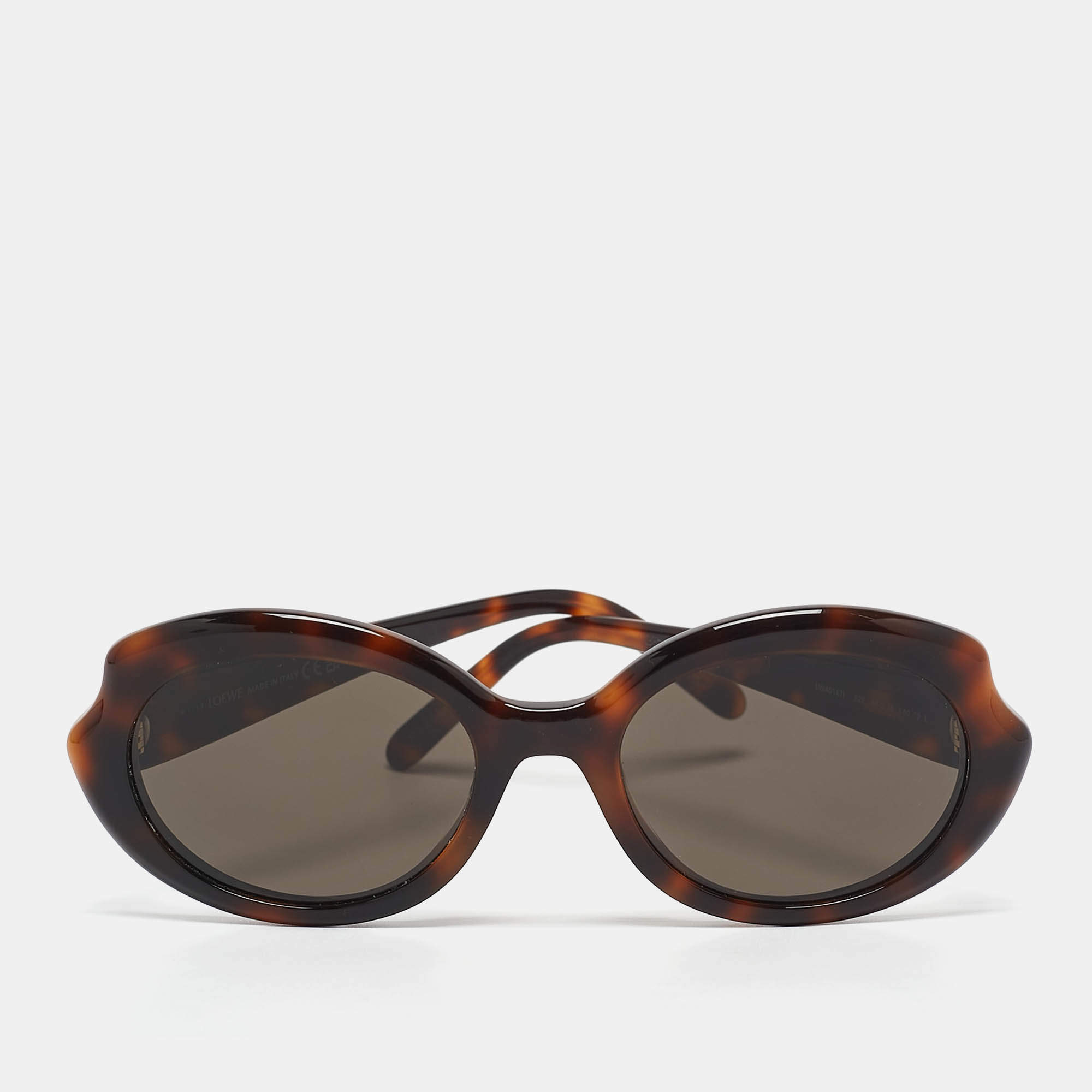 Loewe Brown Brown Tortoise Shell Effect LW401471 Mini Oval Sunglasses